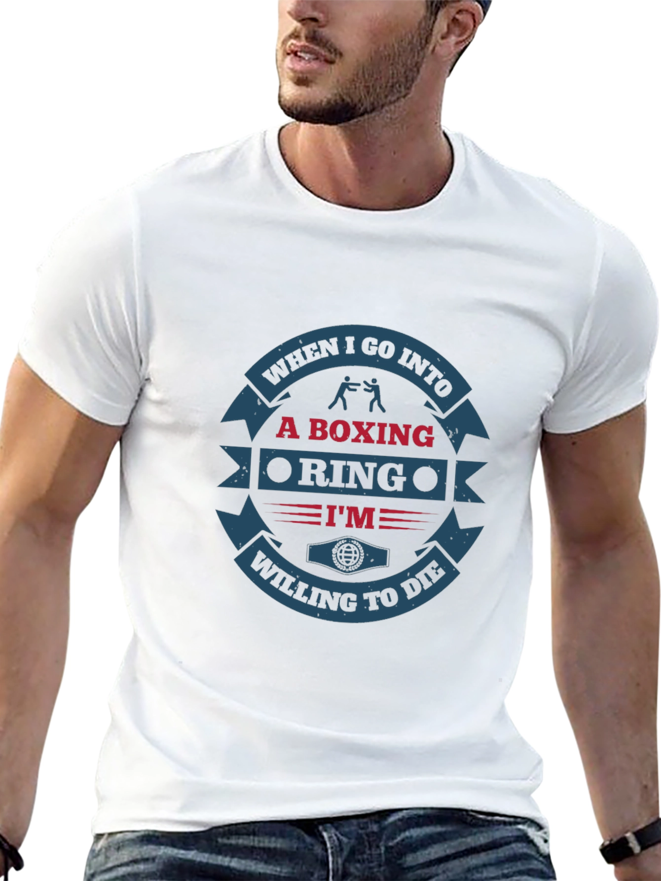 Black Boxing Ring T-Shirt - Willing To Die Design view 13