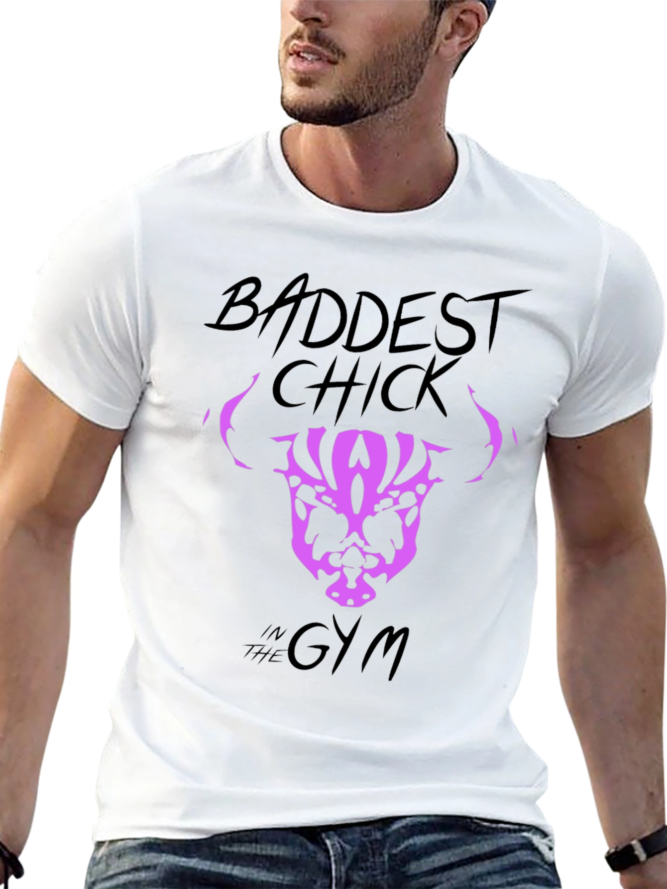 Baddest Chick in the Gym Graphic T-Shirt - 13