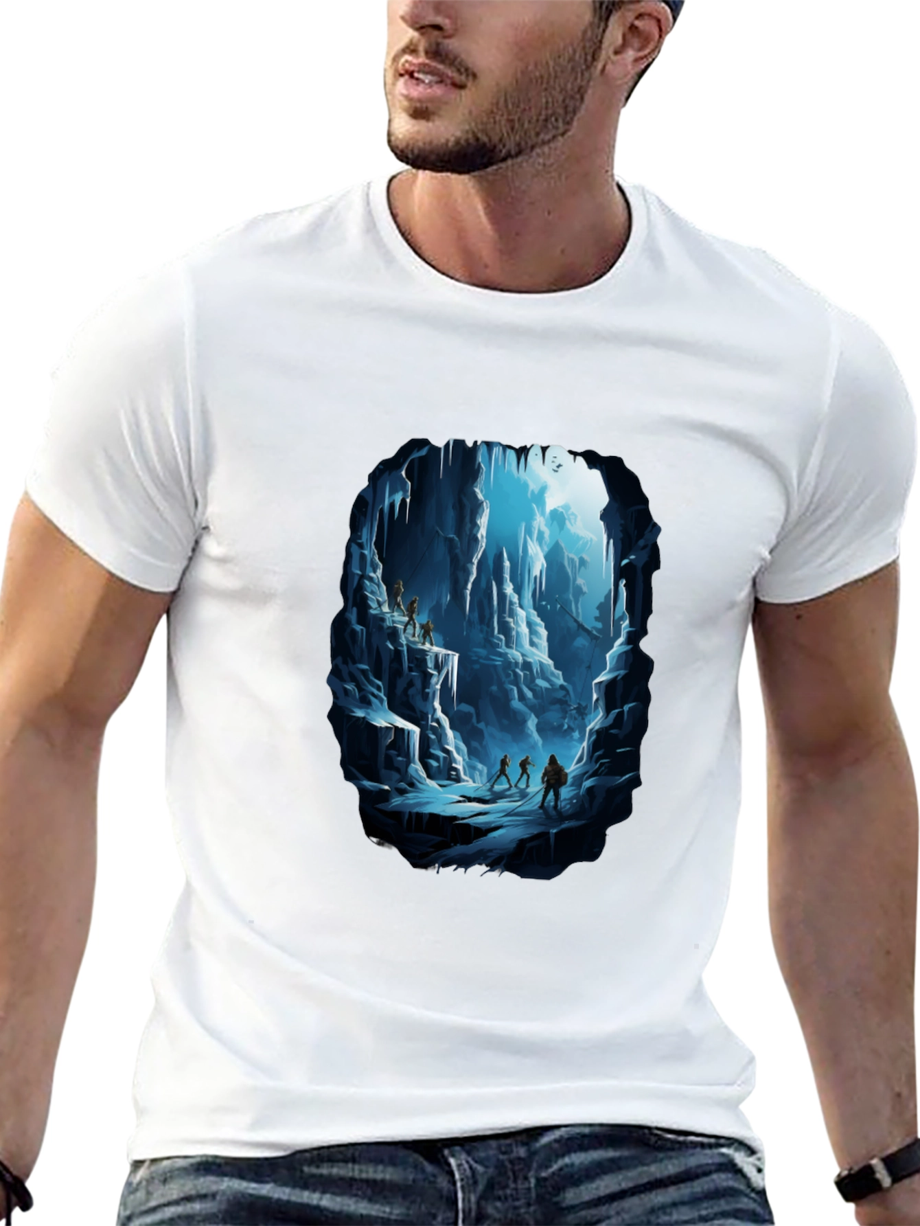 Black Icy Cave Graphic Black T-Shirt view 13