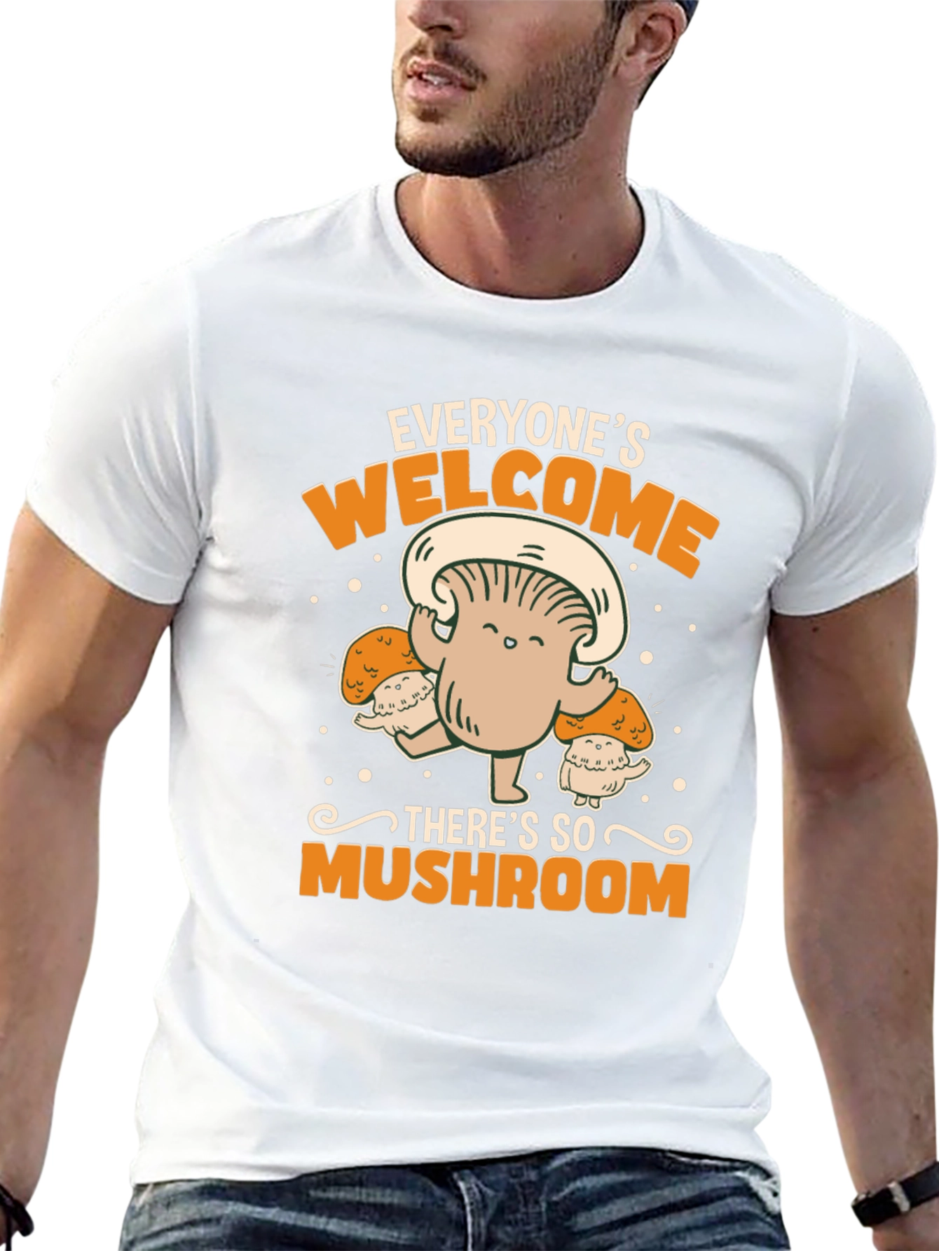 Black Everyone's Welcome Mushroom Graphic Tee view 13