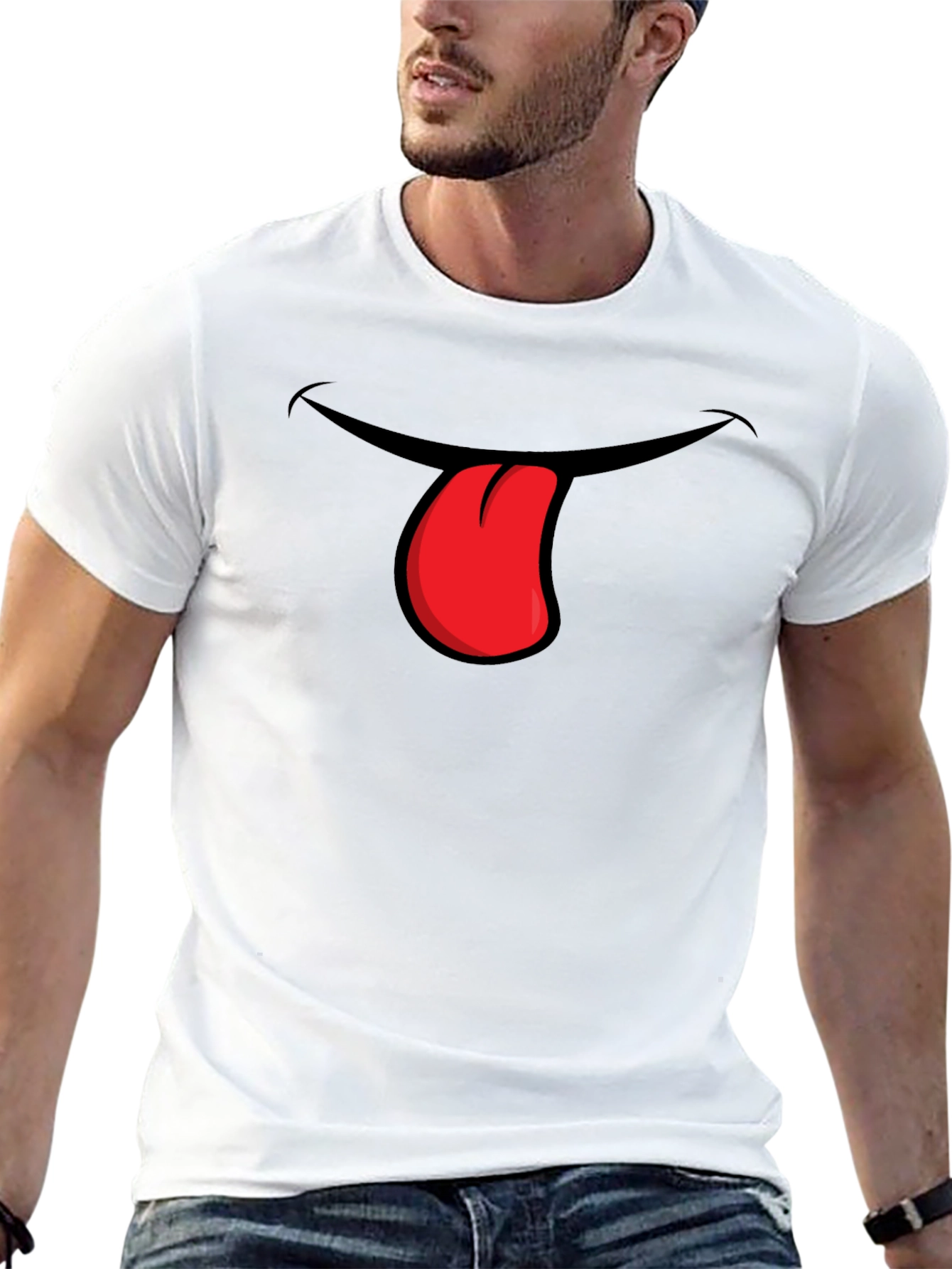 Black Funny Tongue Out Graphic T-Shirt view 13