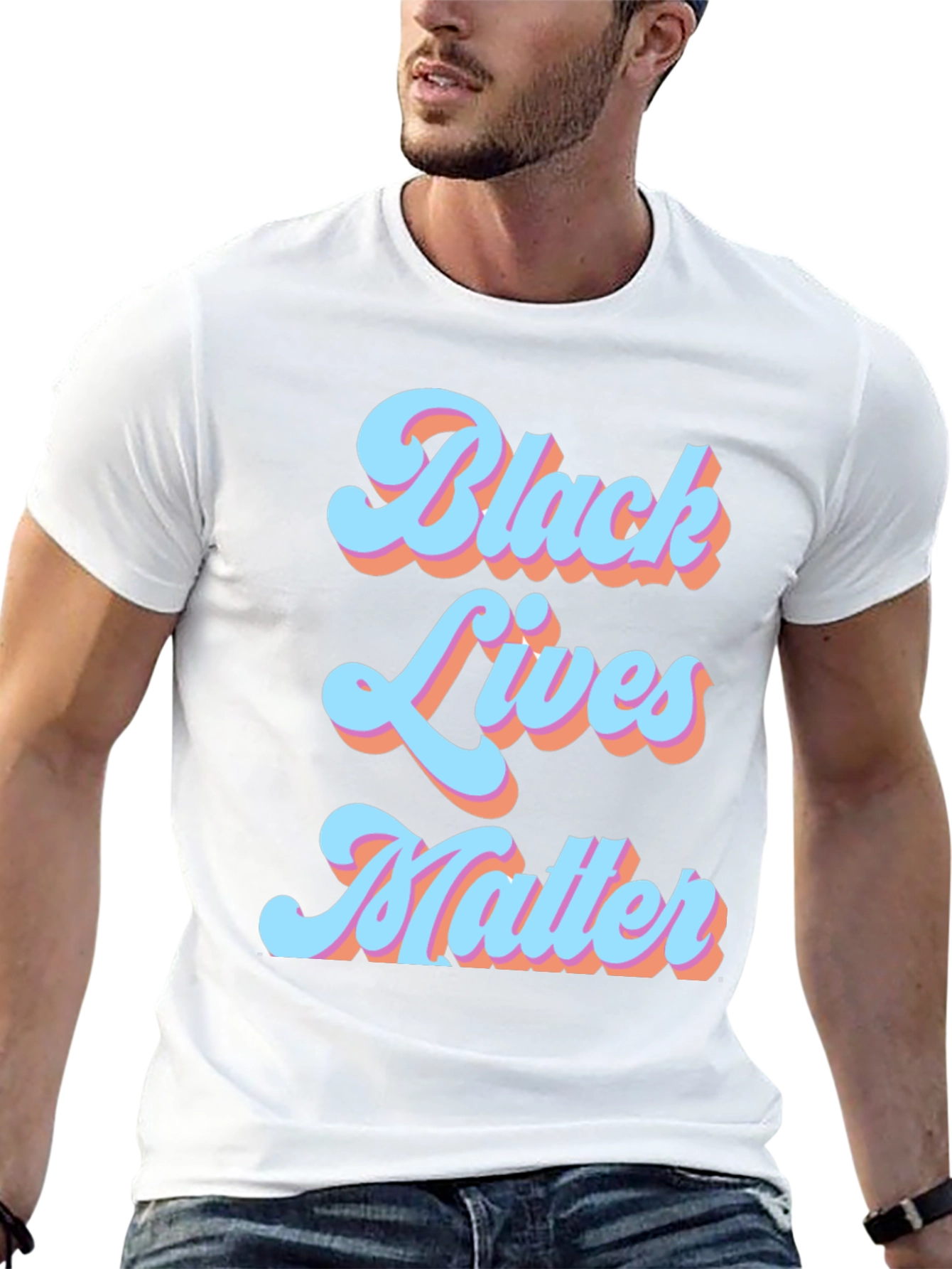 Black Black Lives Matter Graphic Tee - Retro Design view 13
