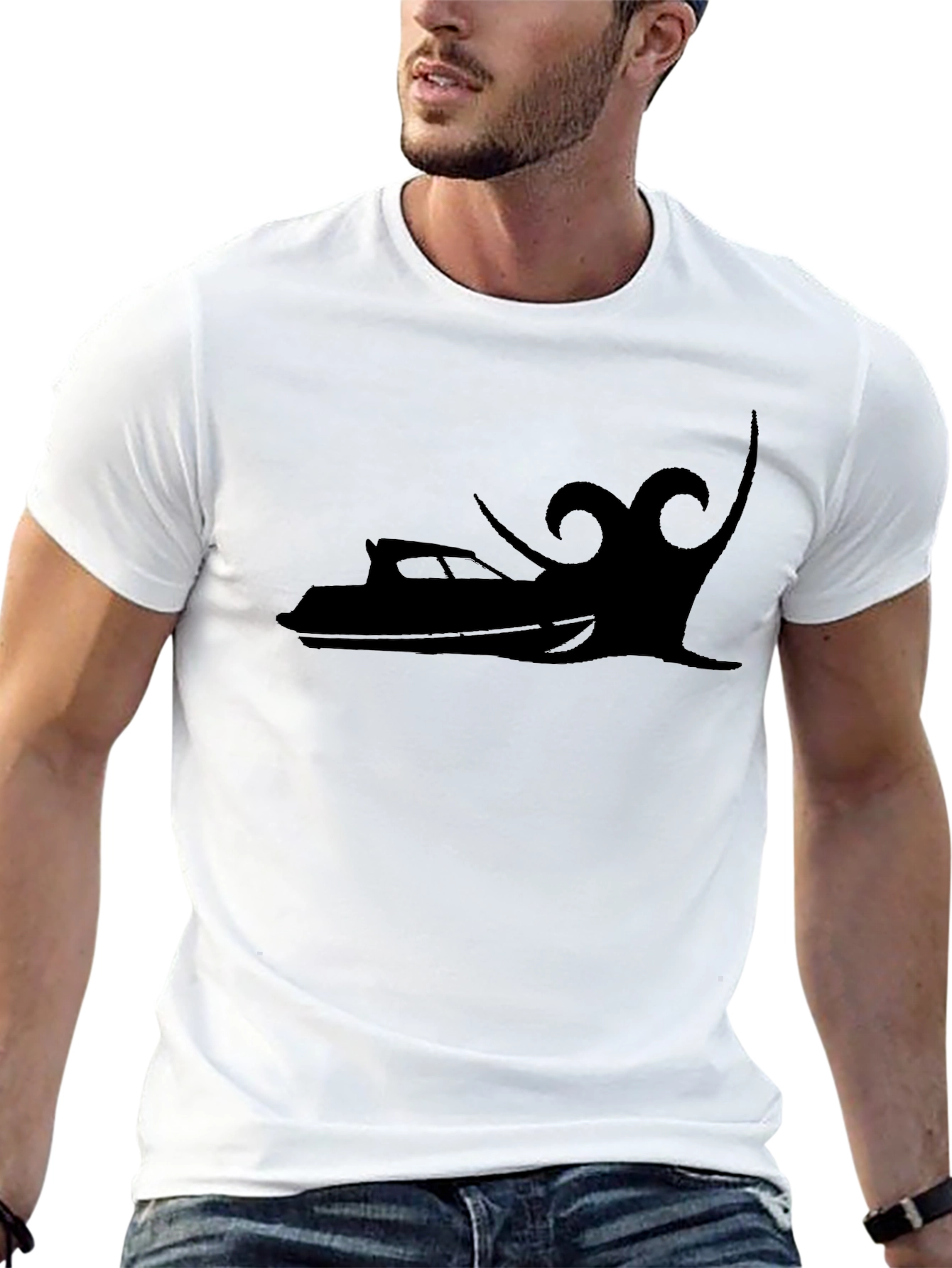 Black Boat Graphic Tee - Stylish & Comfortable - 13