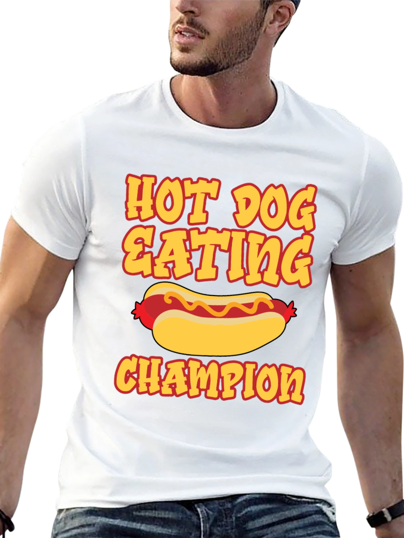 Black Hot Dog Eating Champion Graphic Tee view 13