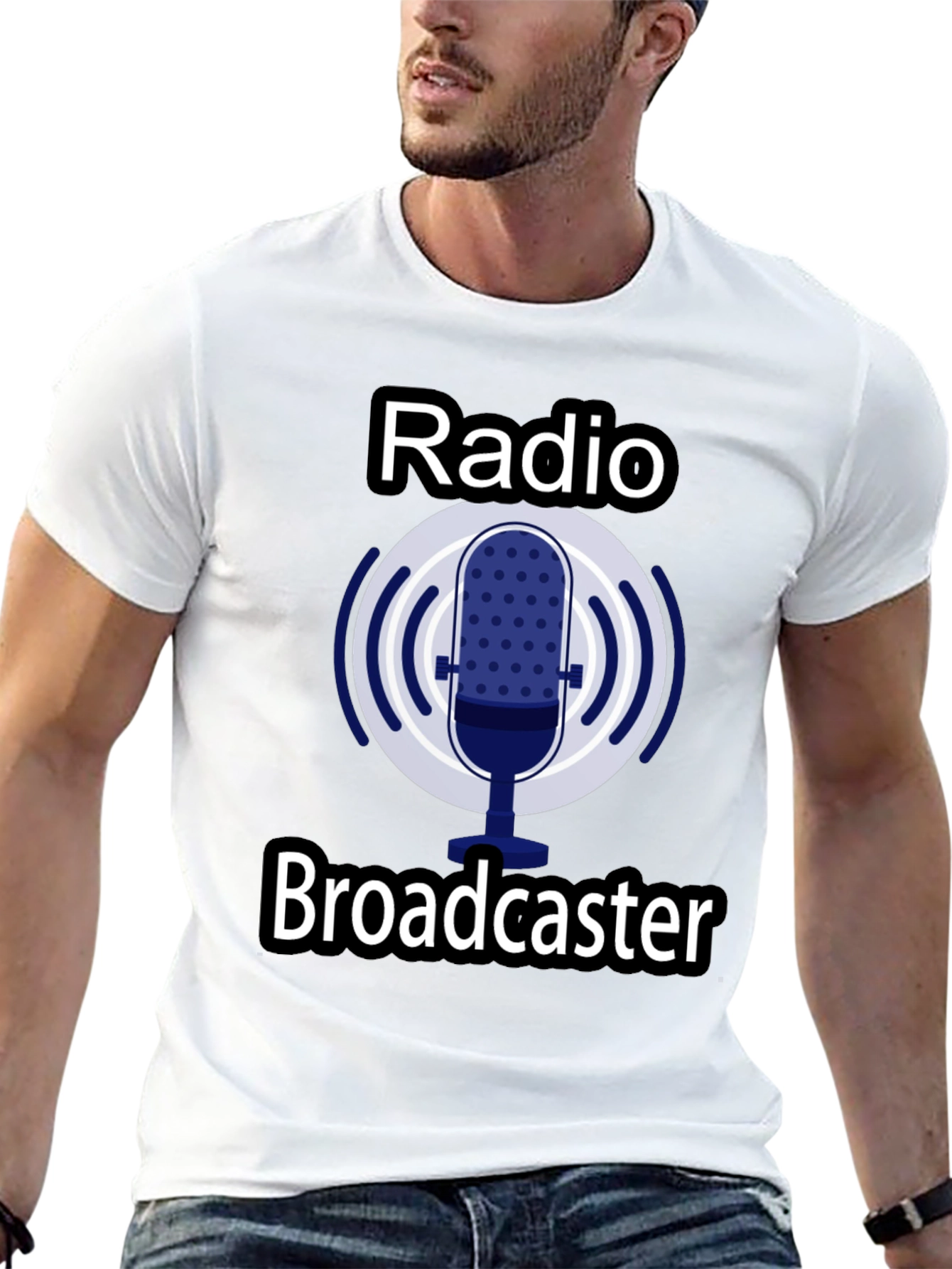 Black Radio Broadcaster Graphic T-Shirt - Black view 13