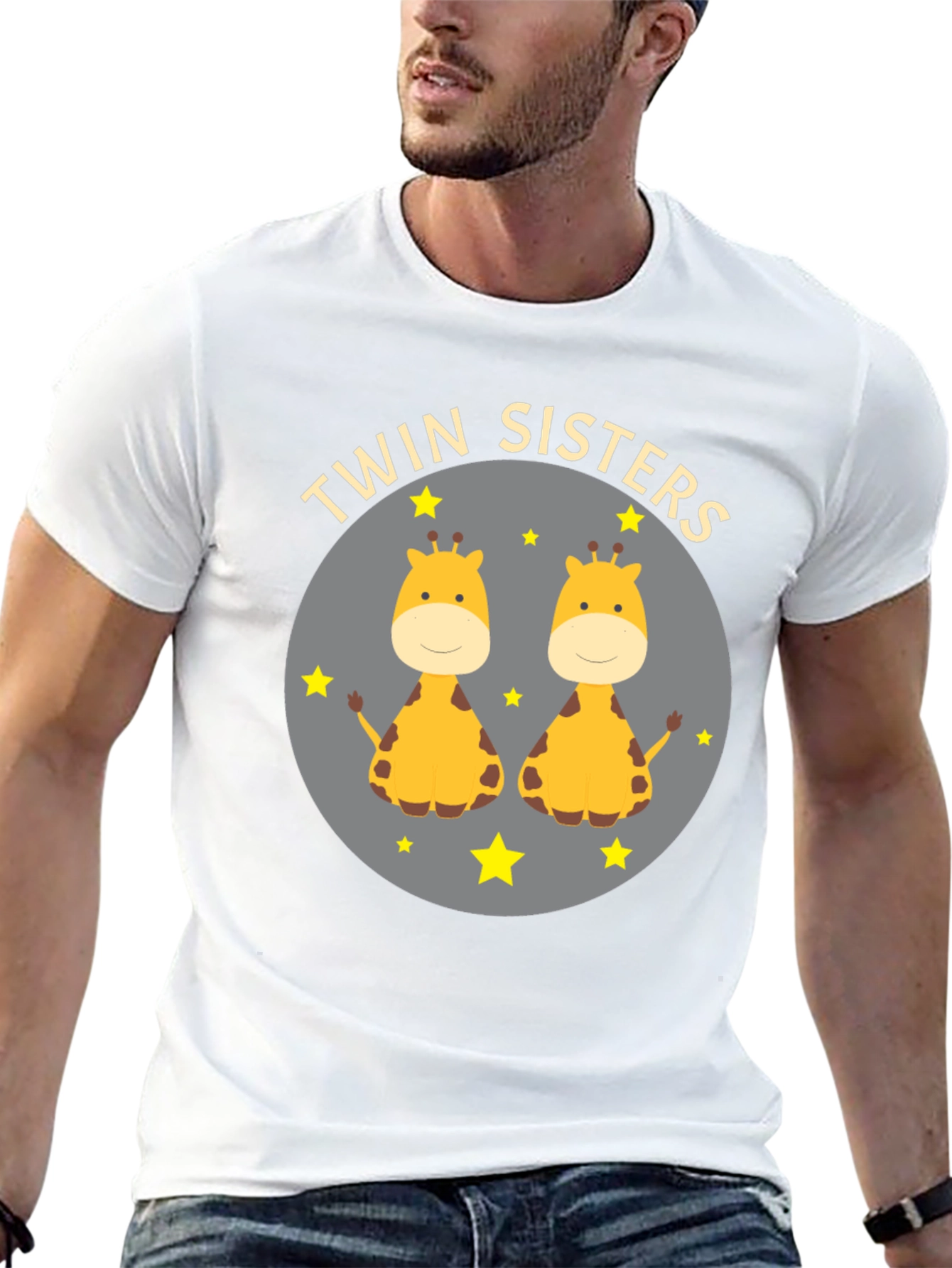 Black Twin Sisters Giraffe Graphic Tee view 13