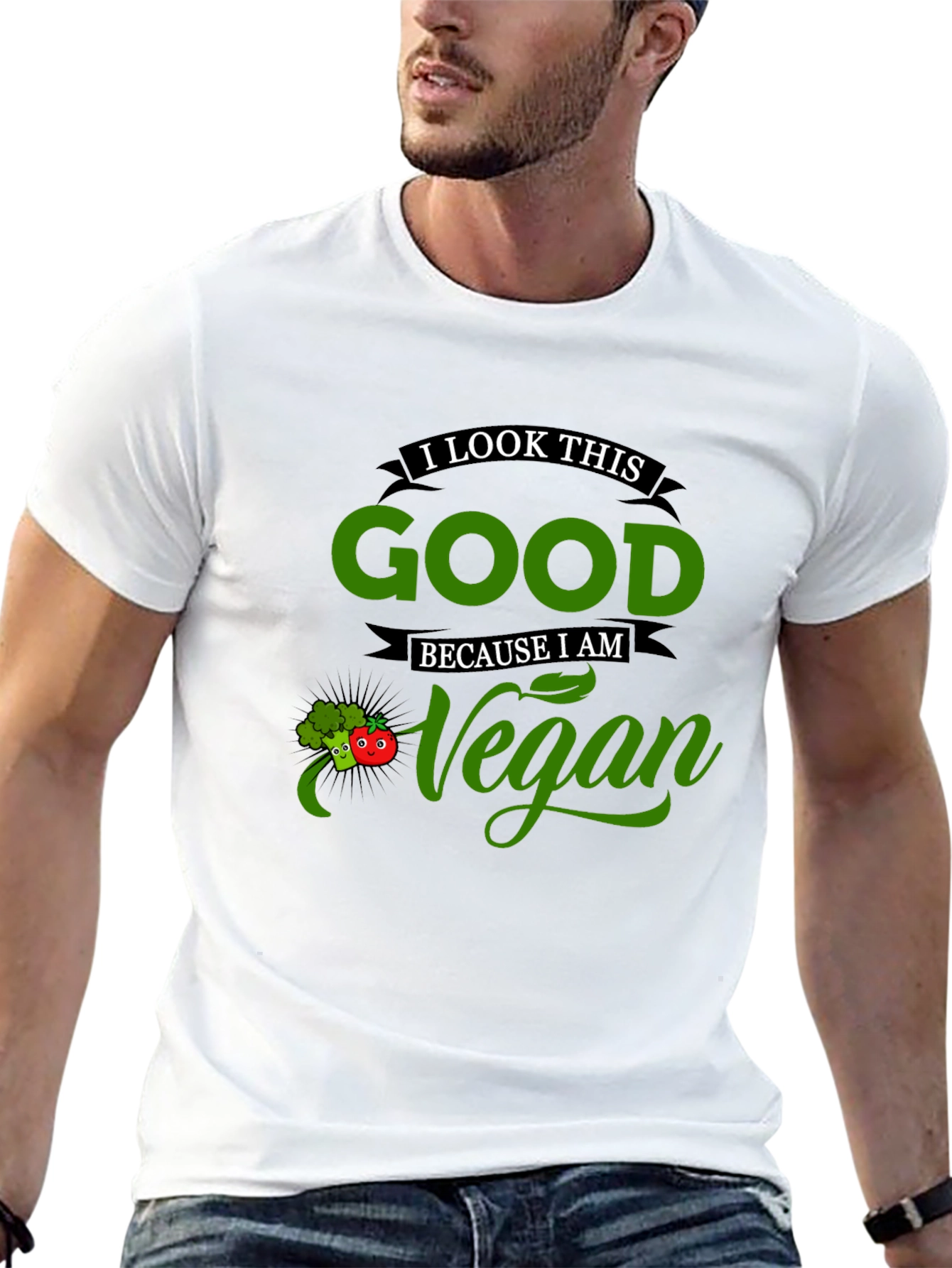Black Vegan Lifestyle Graphic Tee - Look Good Feel Good view 13