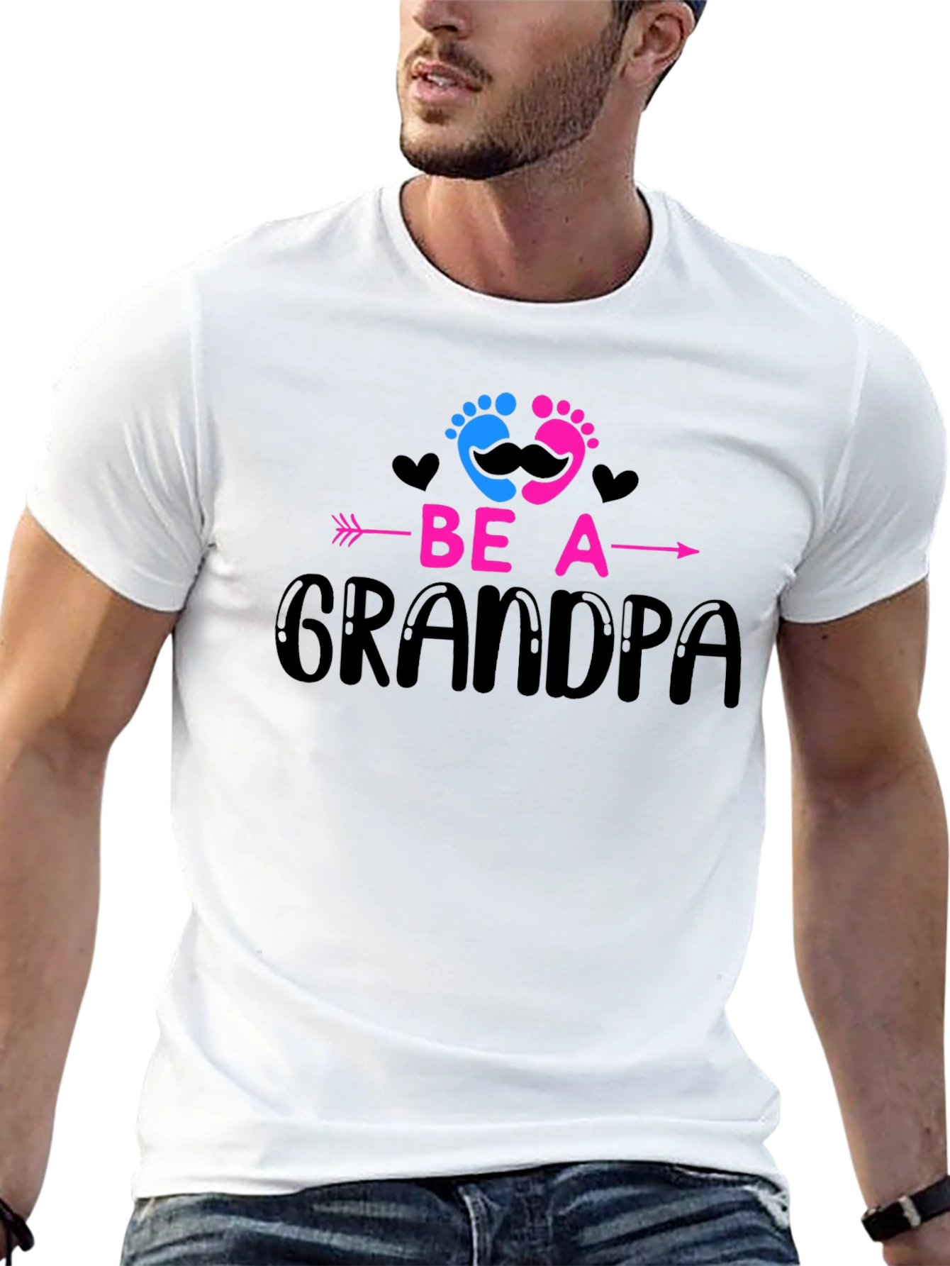 Black Be A Grandpa T-Shirt Baby Reveal Announcement view 13