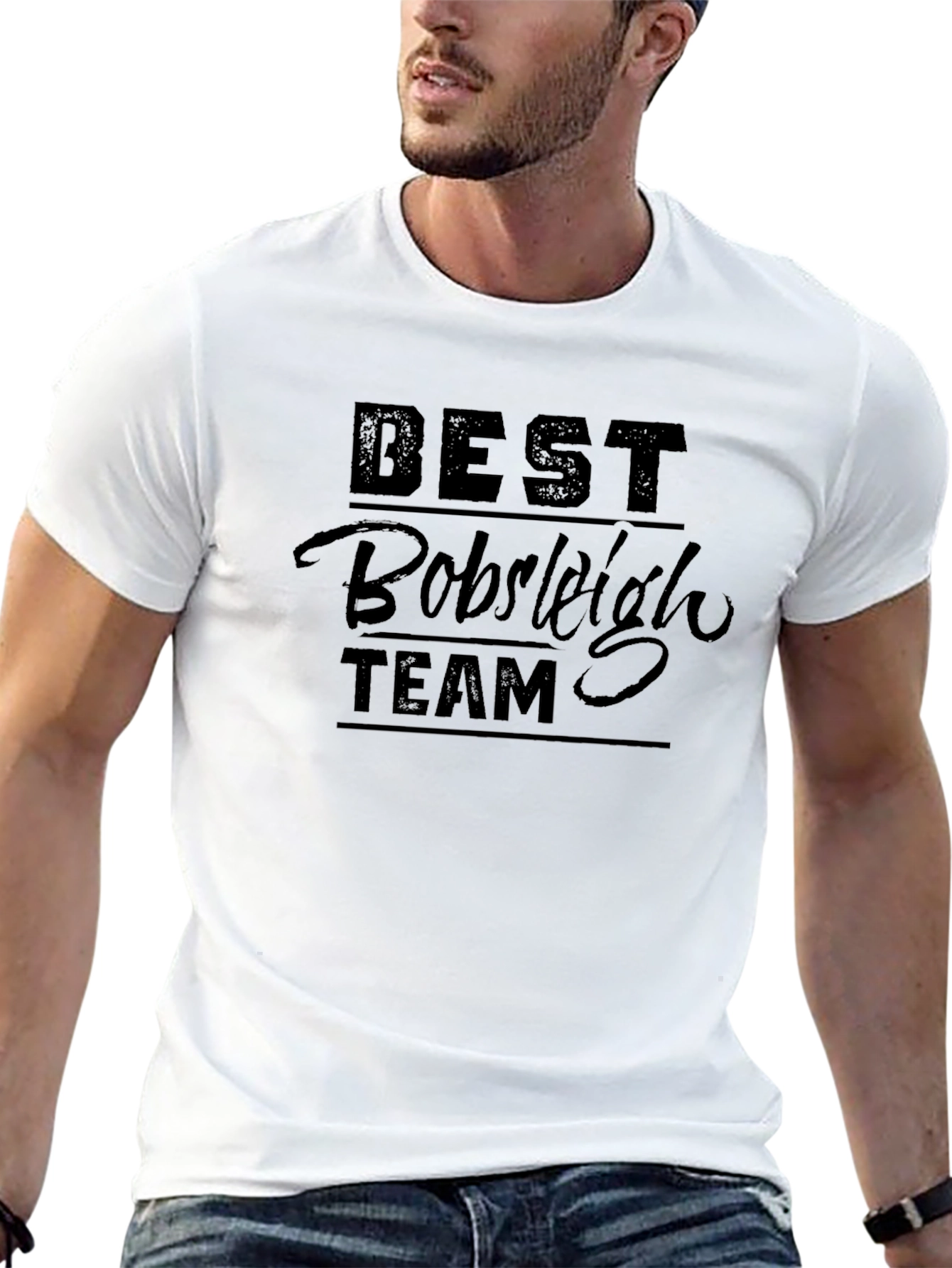 Best Bobsleigh Team T-Shirt - Black Crew Neck Tee - 13