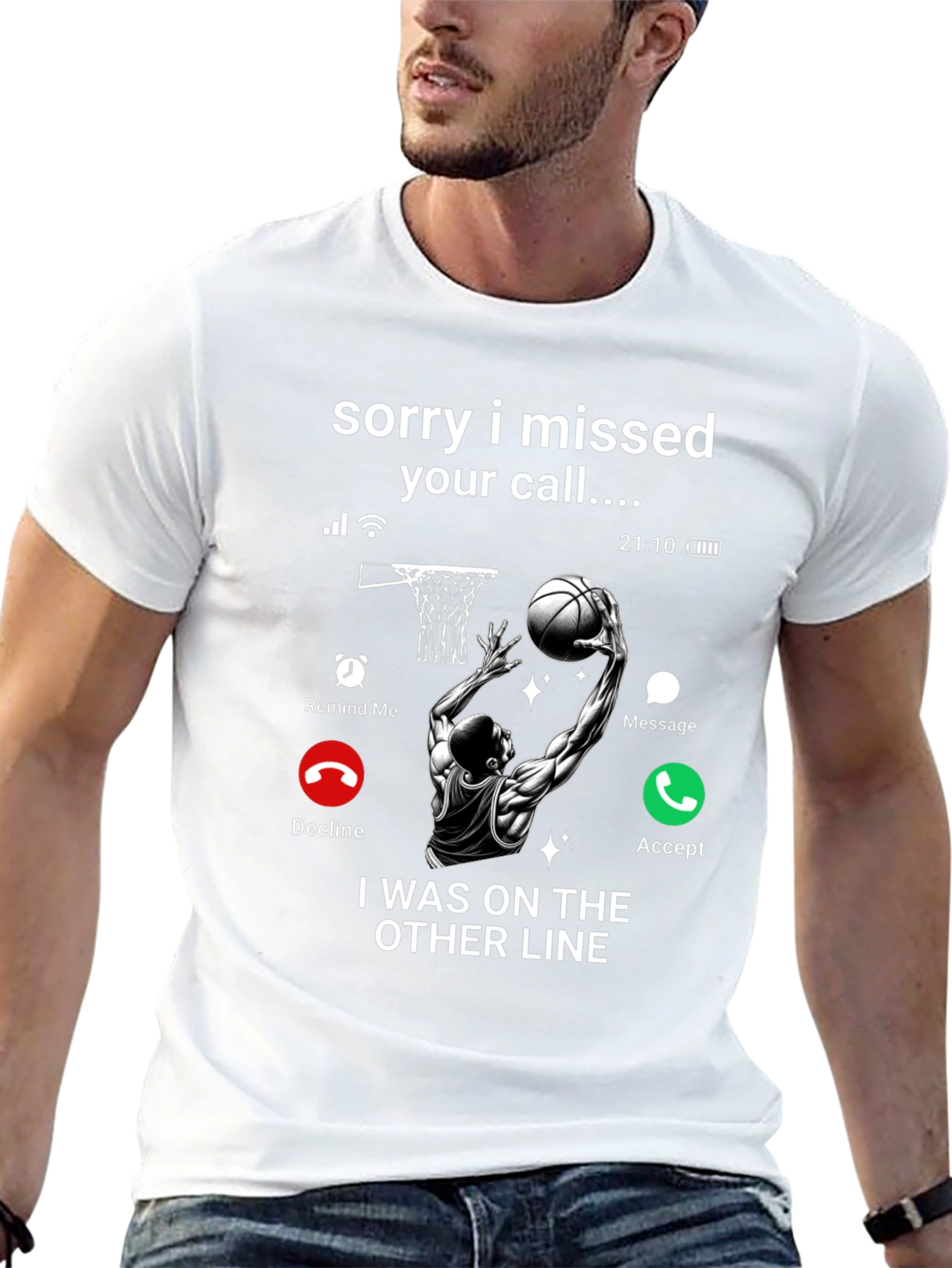 Black Sorry I Missed Your Call T-Shirt view 13