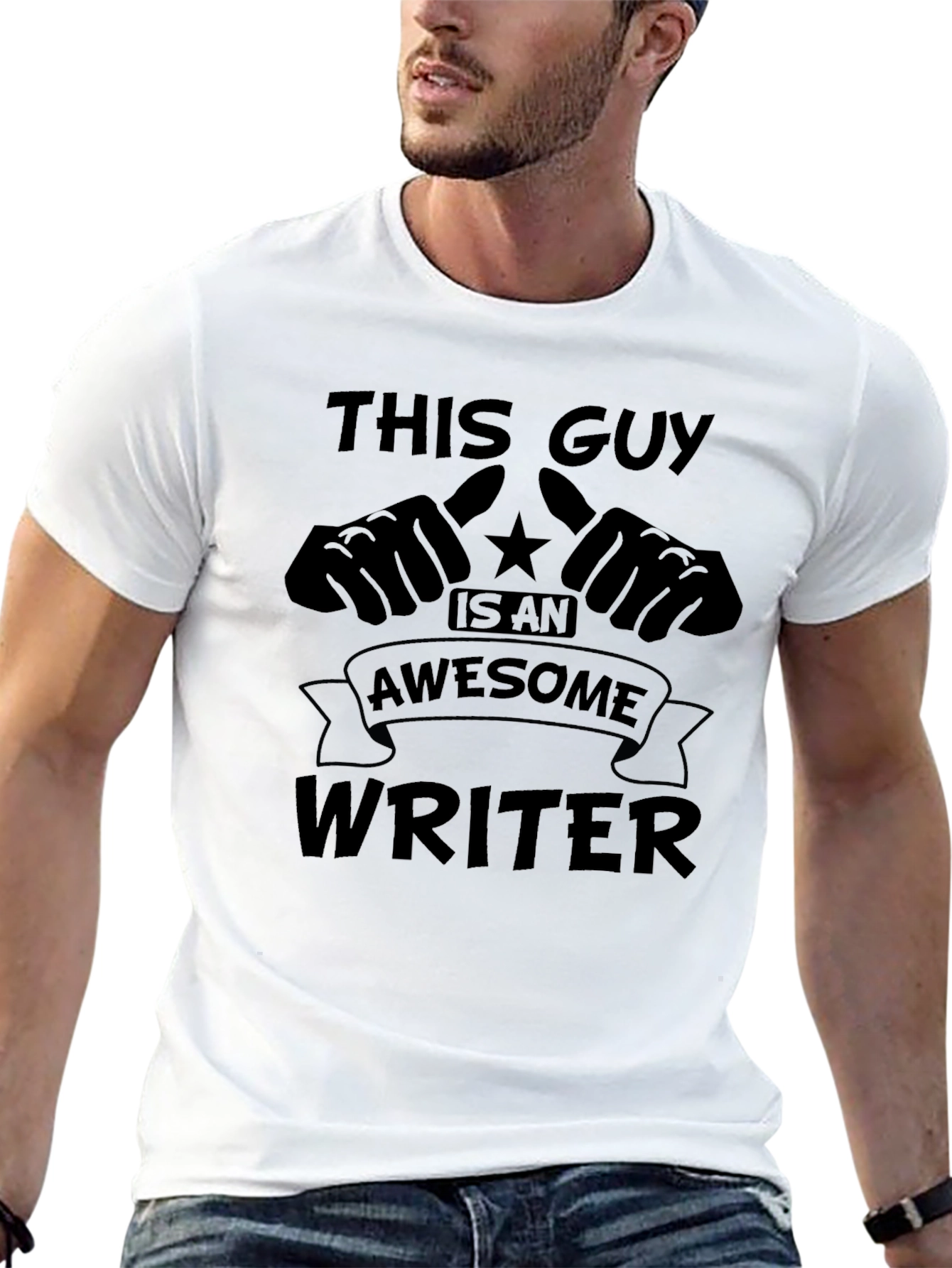 Black Awesome Writer Black Graphic T-Shirt view 13