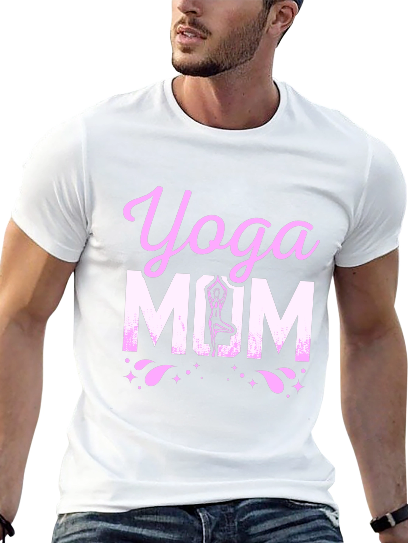 Black Yoga Mom Black Graphic T-Shirt view 13