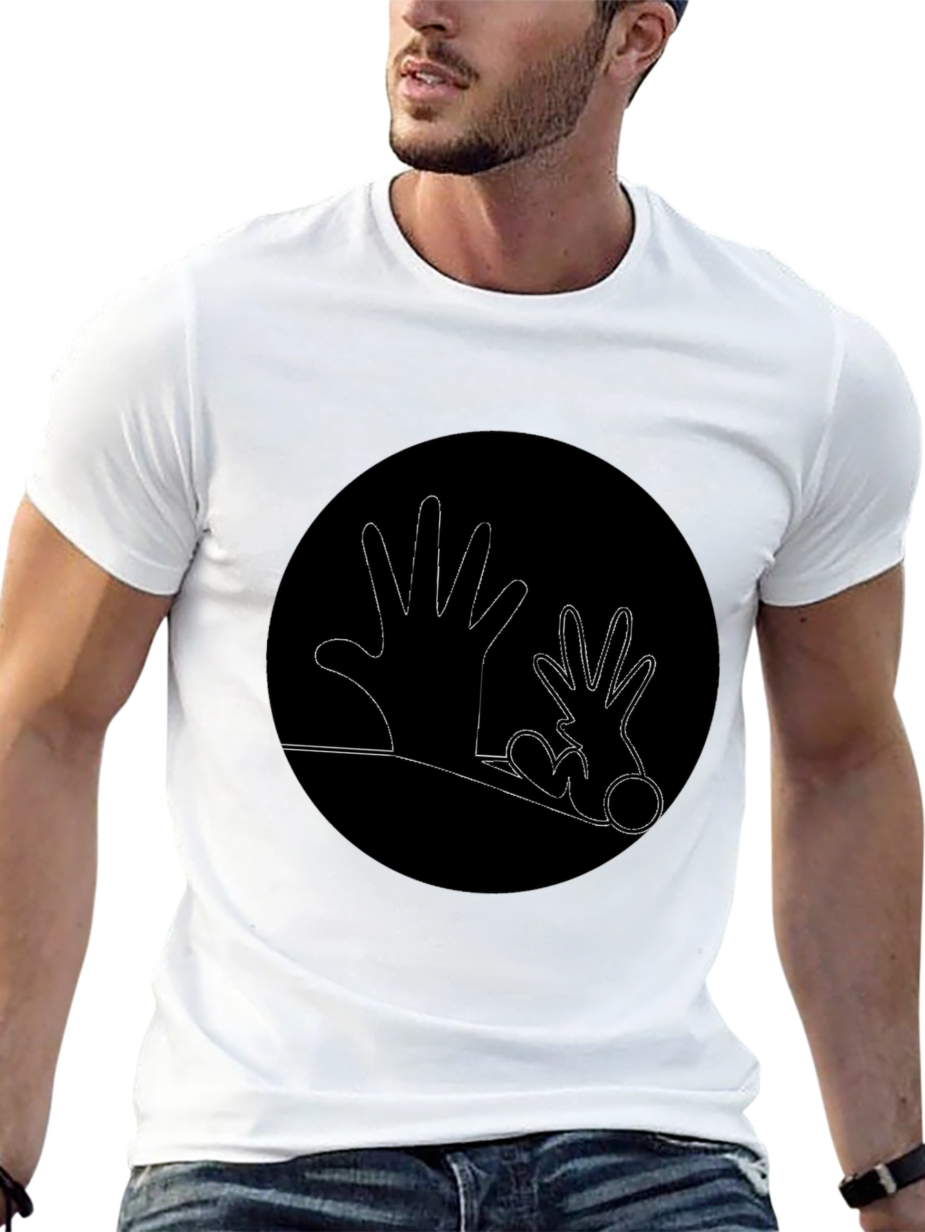 Black Hands Graphic Black T-Shirt view 13