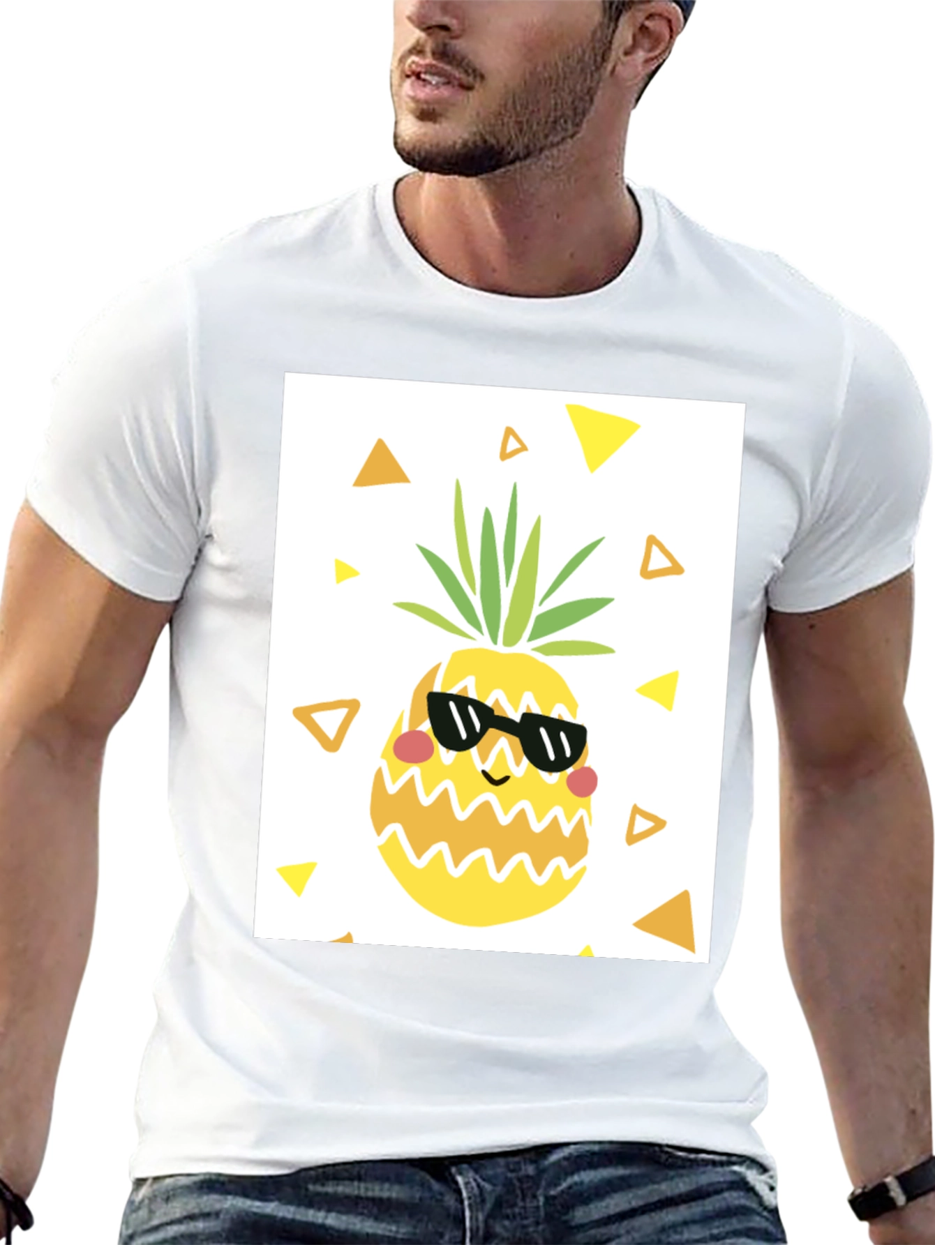Black Cool Pineapple Graphic T-Shirt - Black Casual Tee view 13