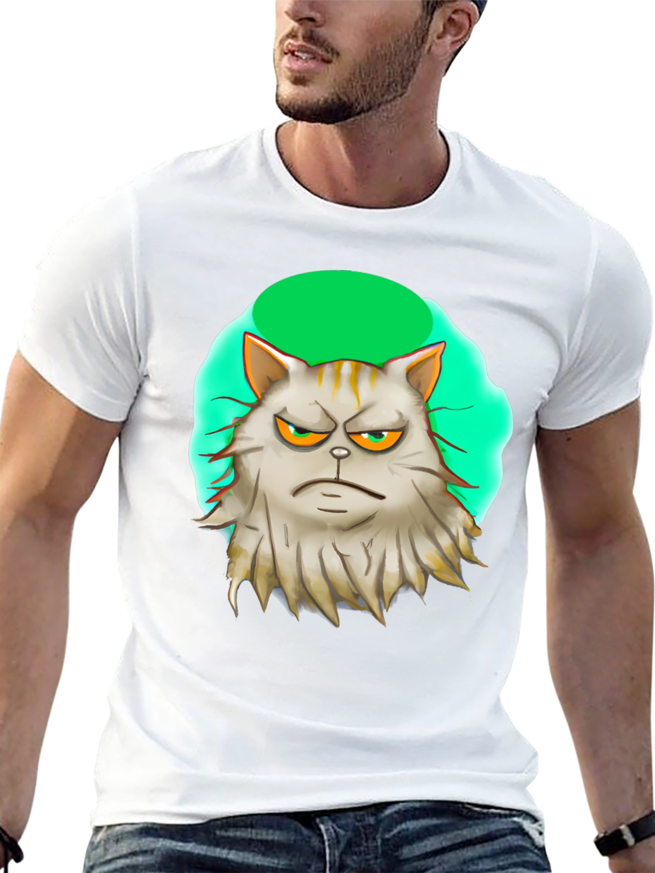 Black Grumpy Cat T-Shirt - Unique Graphic Tee view 13