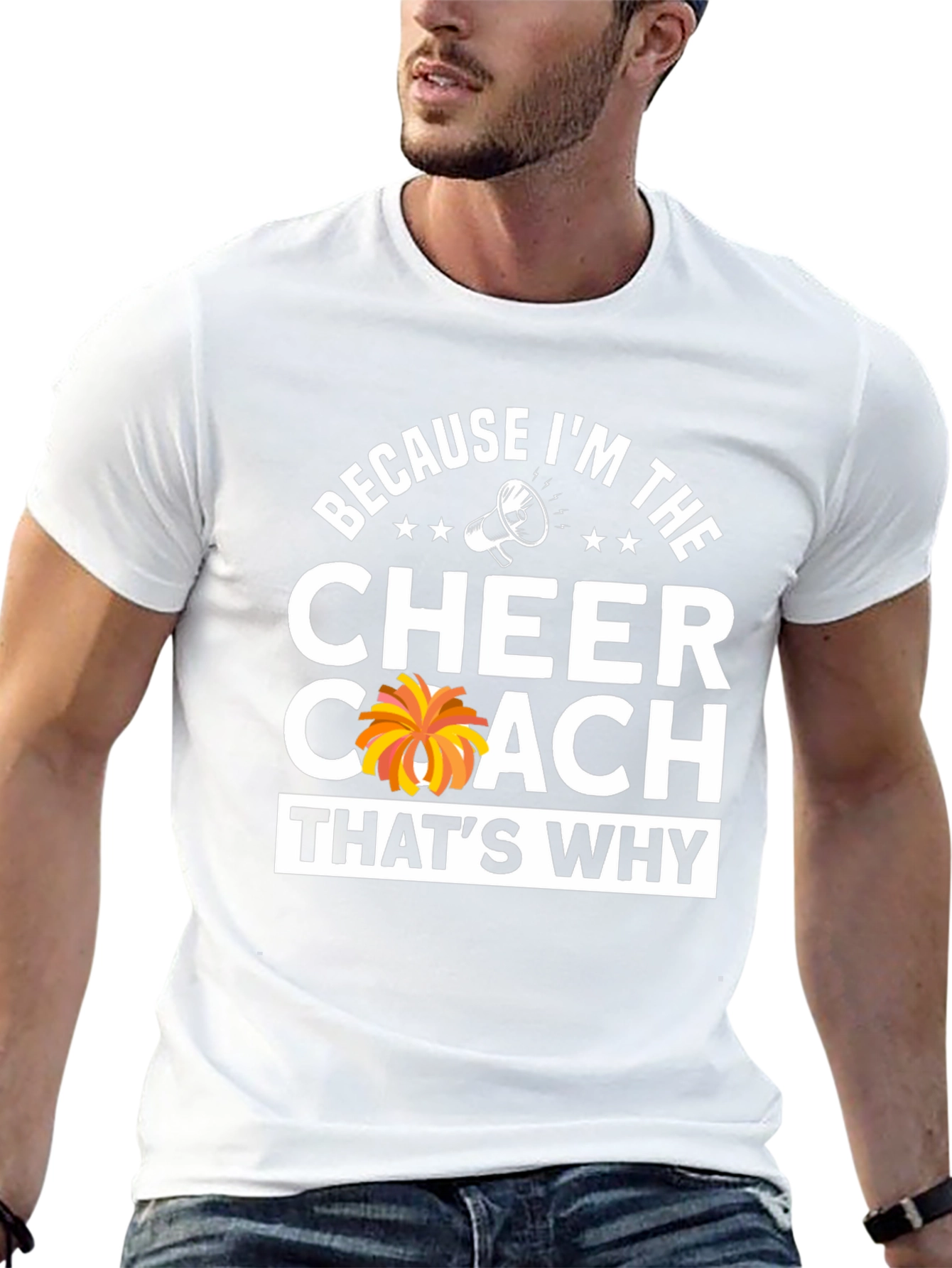 Black Cheer Coach T-Shirt: Because I'm The Cheer Coach! view 13
