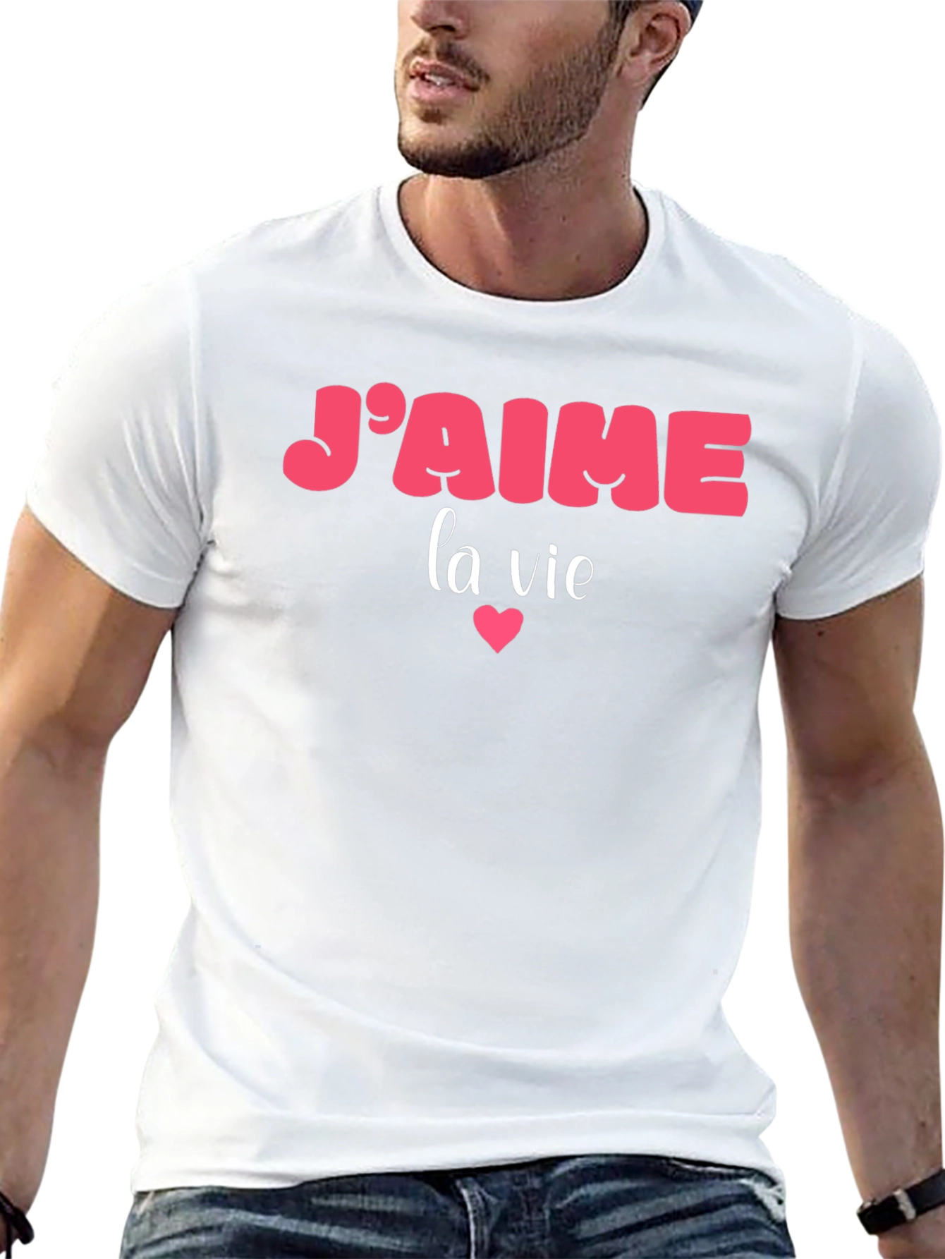 Black J'aime la vie Graphic T-Shirt - Black view 13