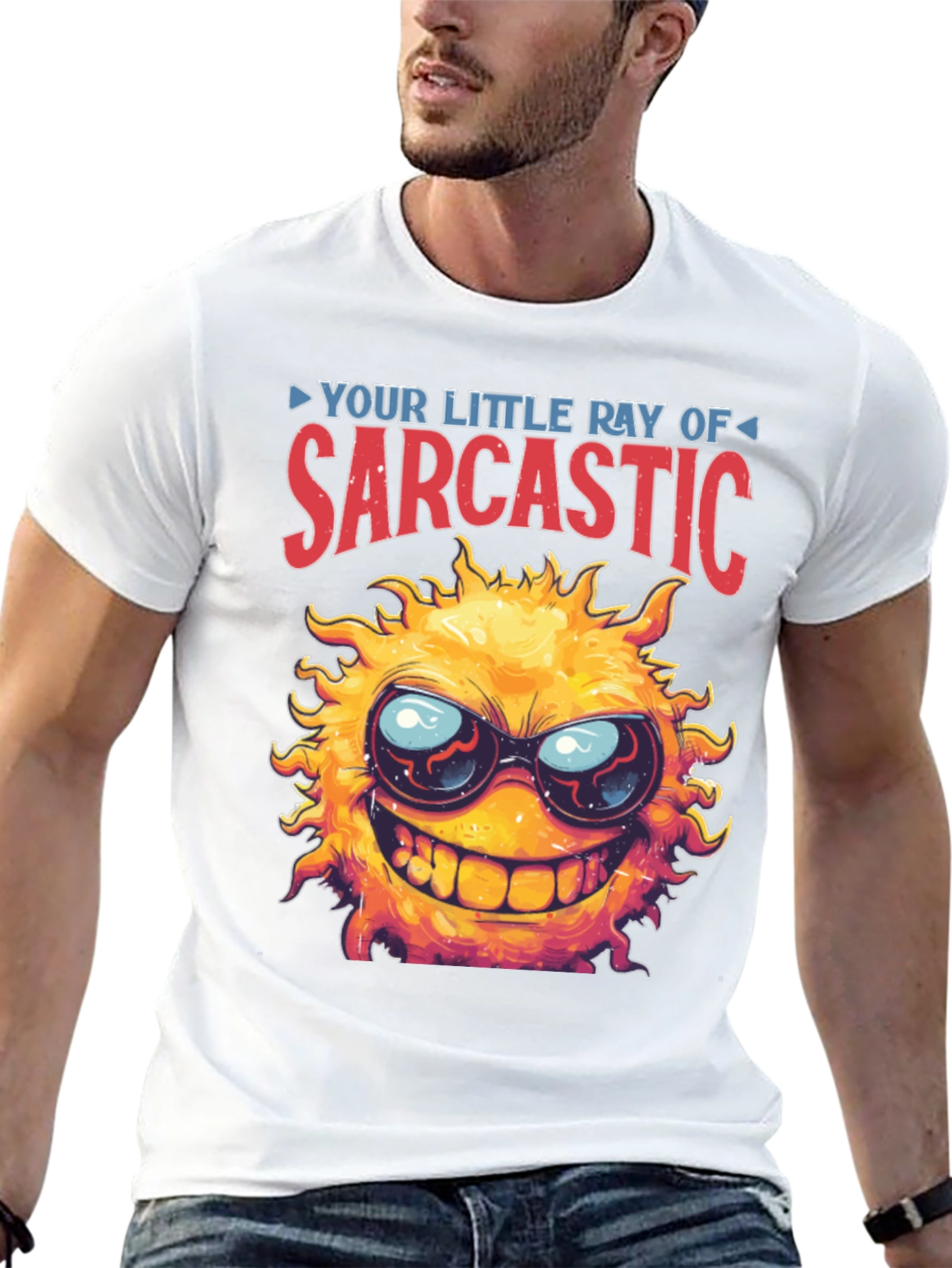 Black Sarcastic Sun Graphic T-Shirt - Black view 13
