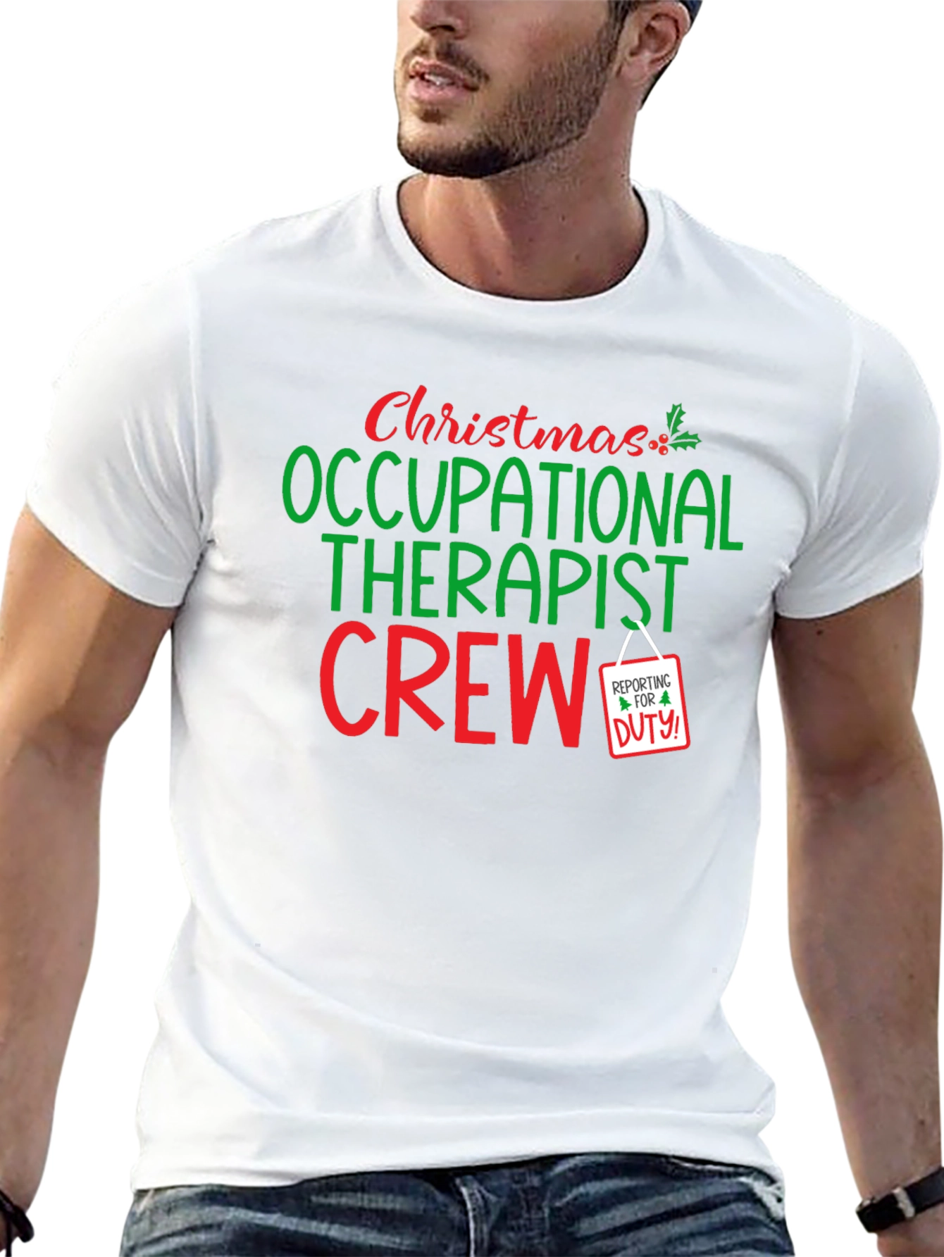 Christmas Occupational Therapist Crew Holiday T-Shirt - 13