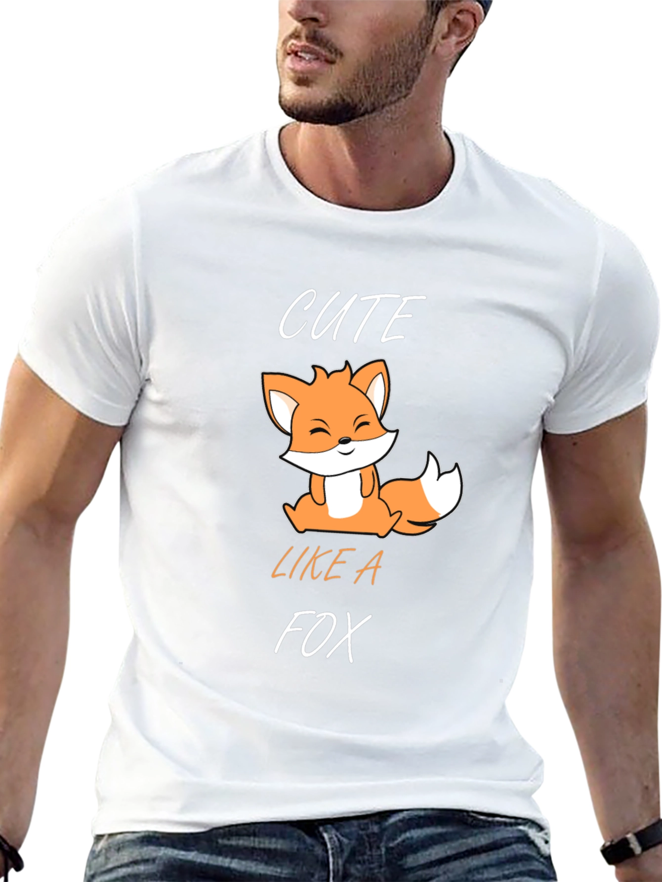 Black Cute Fox Graphic T-Shirt - Black view 13