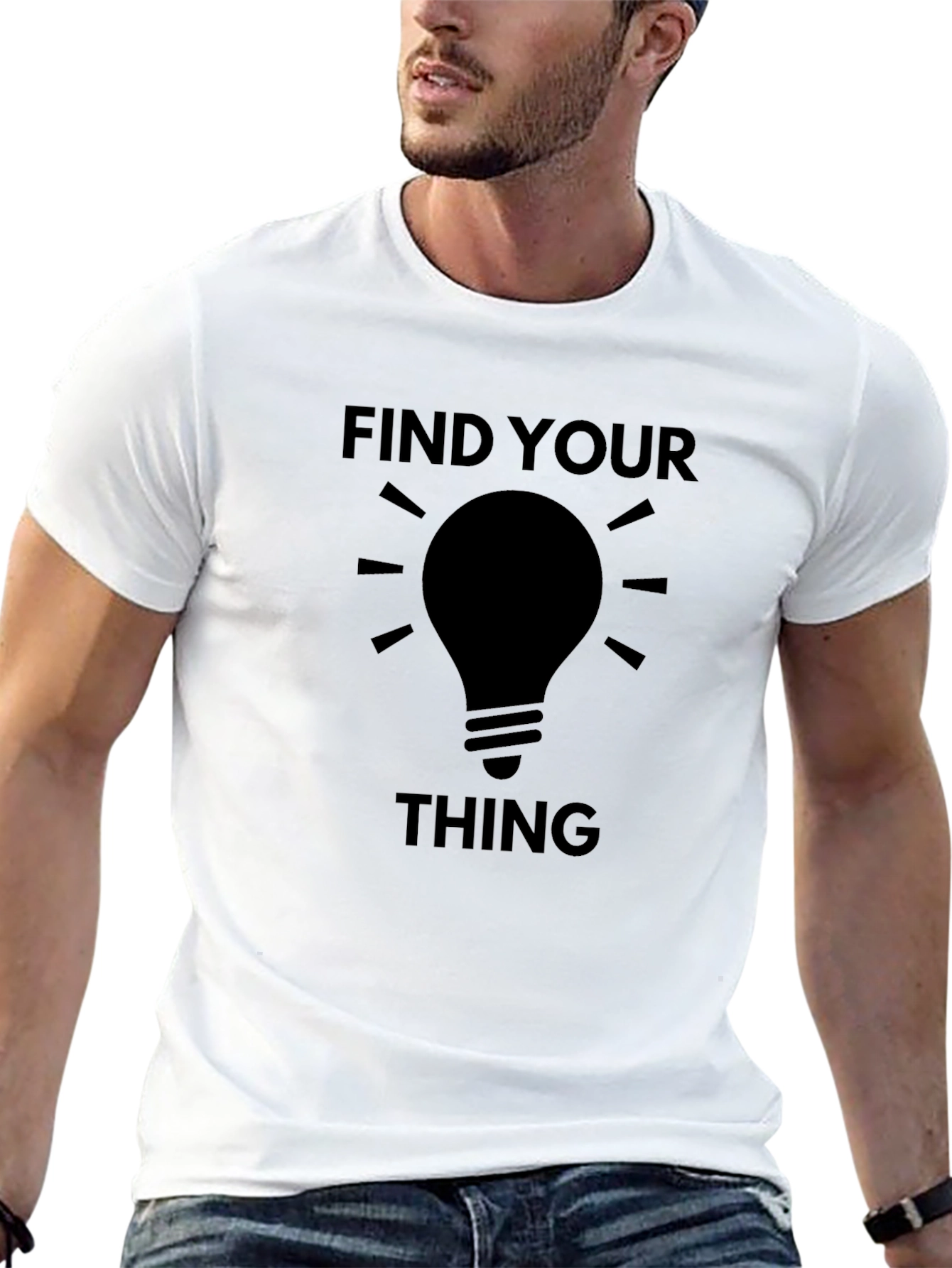 Black Find Your Thing T-Shirt - Idea Bulb Graphic Tee view 13