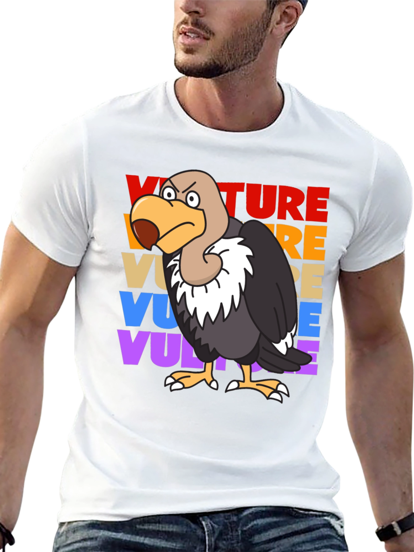 Black Vulture T-Shirt - Retro Style Cartoon Bird Tee view 13