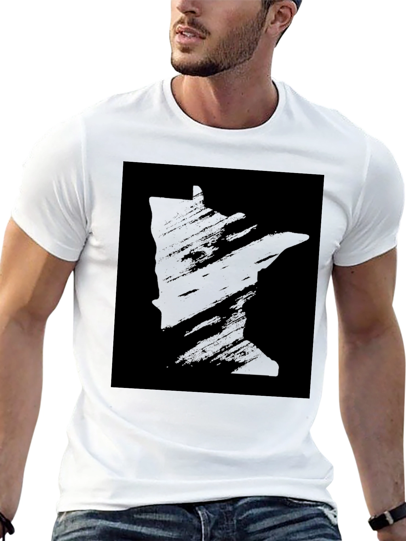 Black Minnesota State Silhouette Black T-Shirt view 13