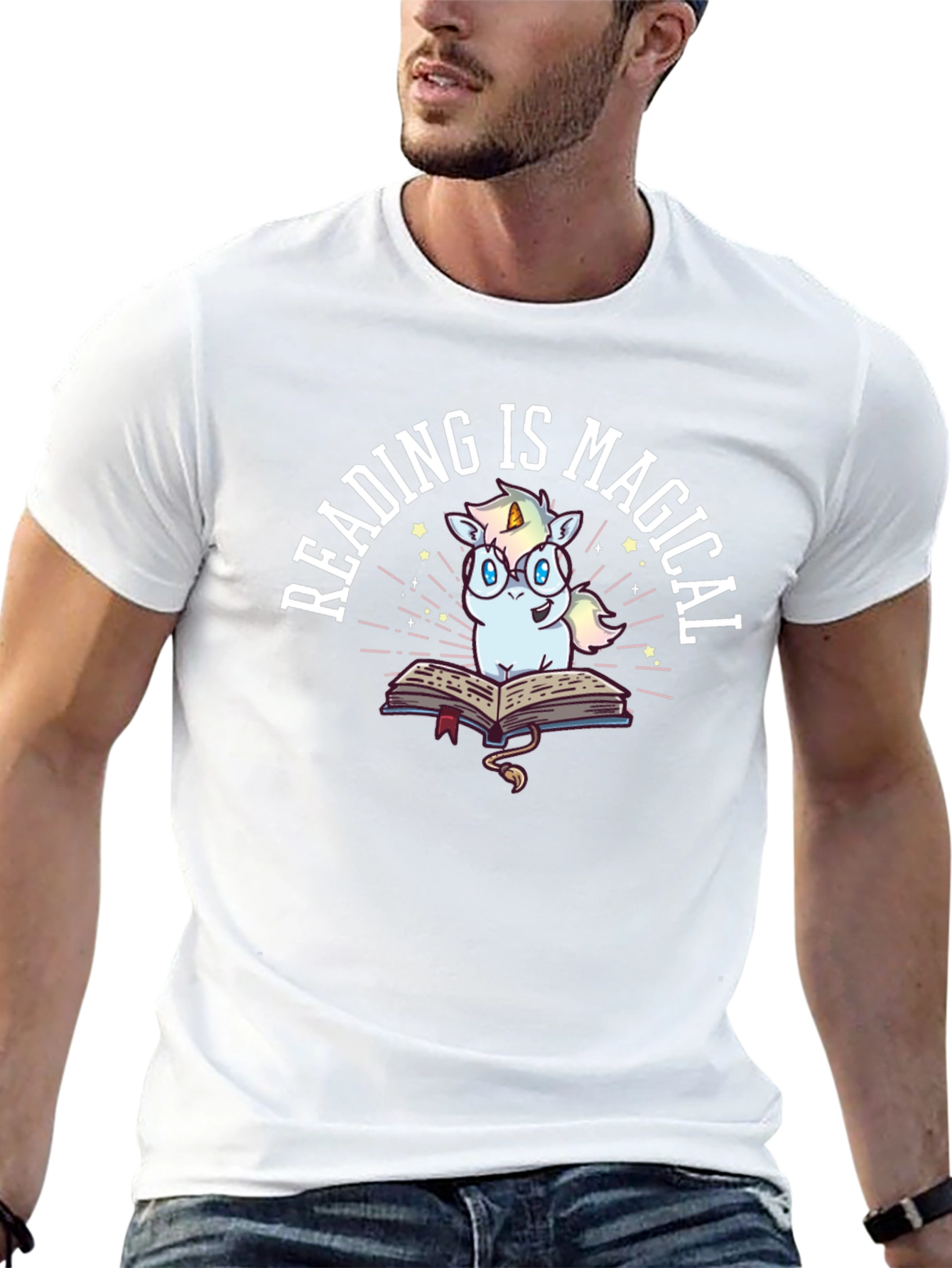Black Reading Is Magical Unicorn T-Shirt view 13