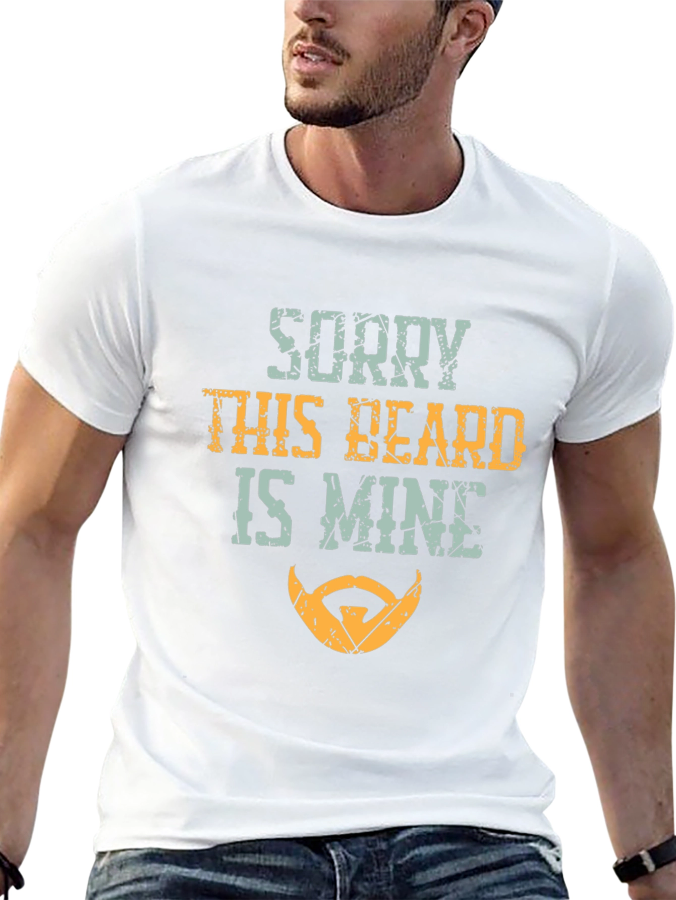 Black Sorry This Beard Is Mine T-Shirt Funny Bearded Man Tee view 13