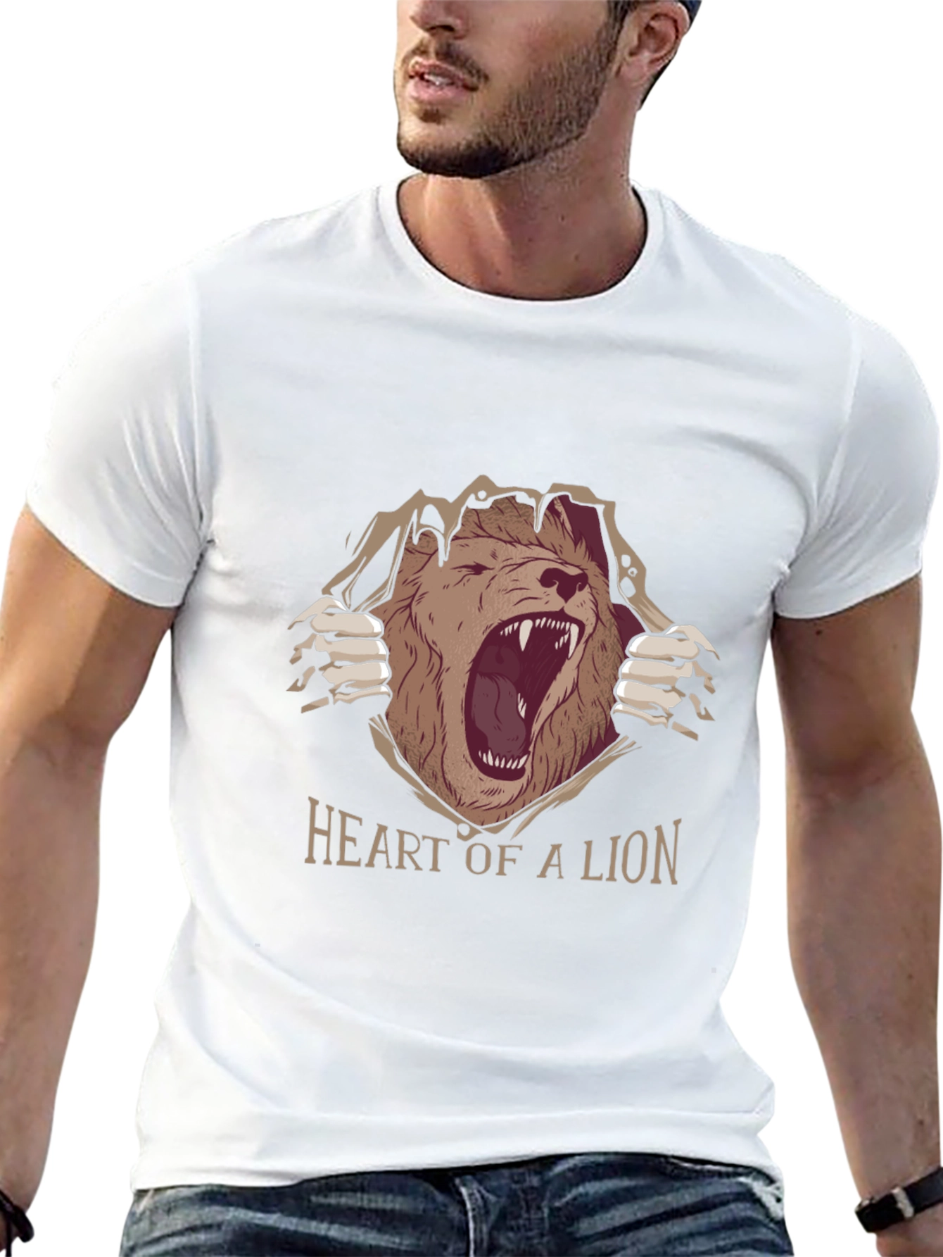 Black Heart of a Lion Graphic Tee - Black view 13
