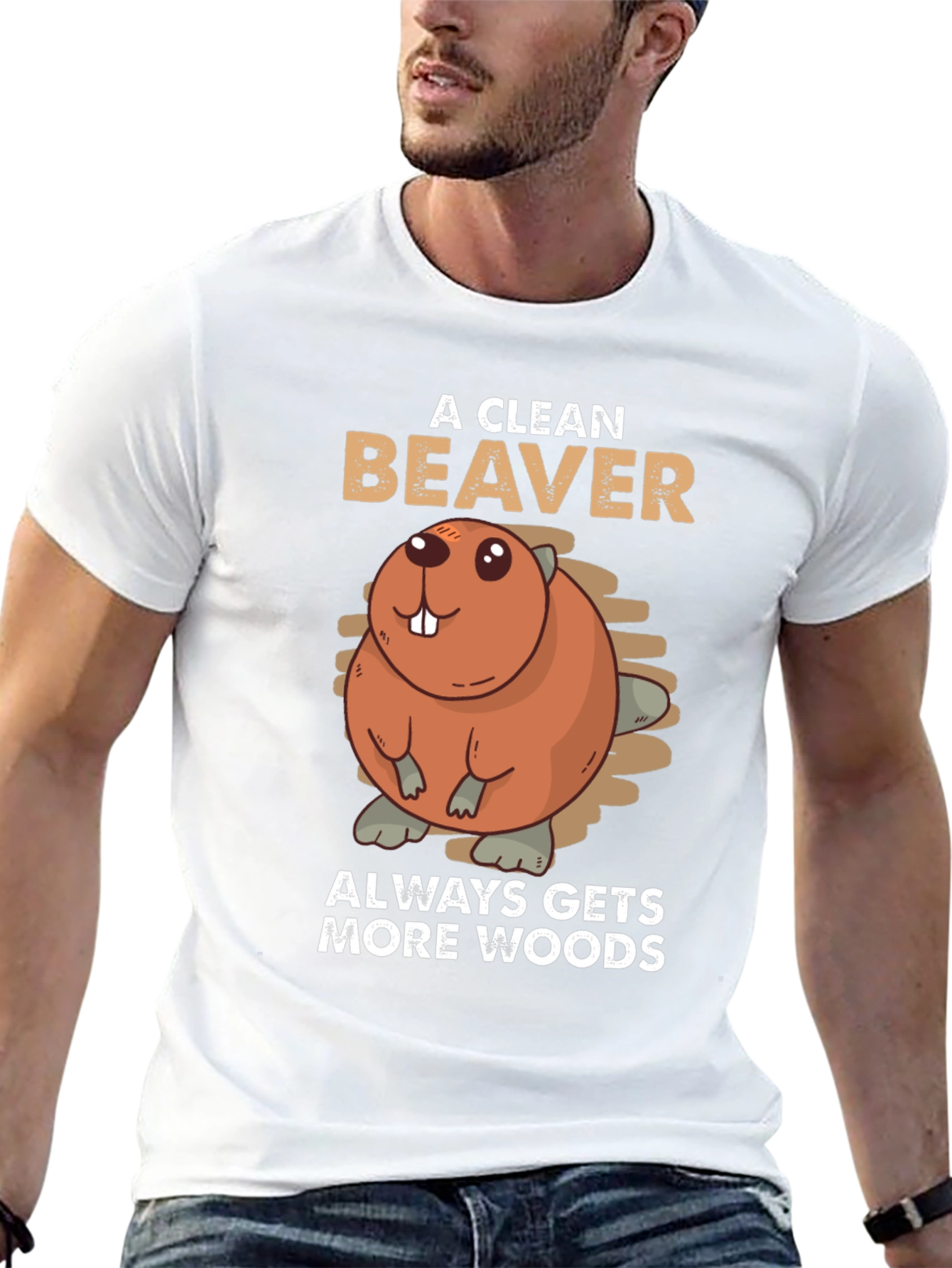 Black A Clean Beaver Always Gets More Woods T-Shirt view 13