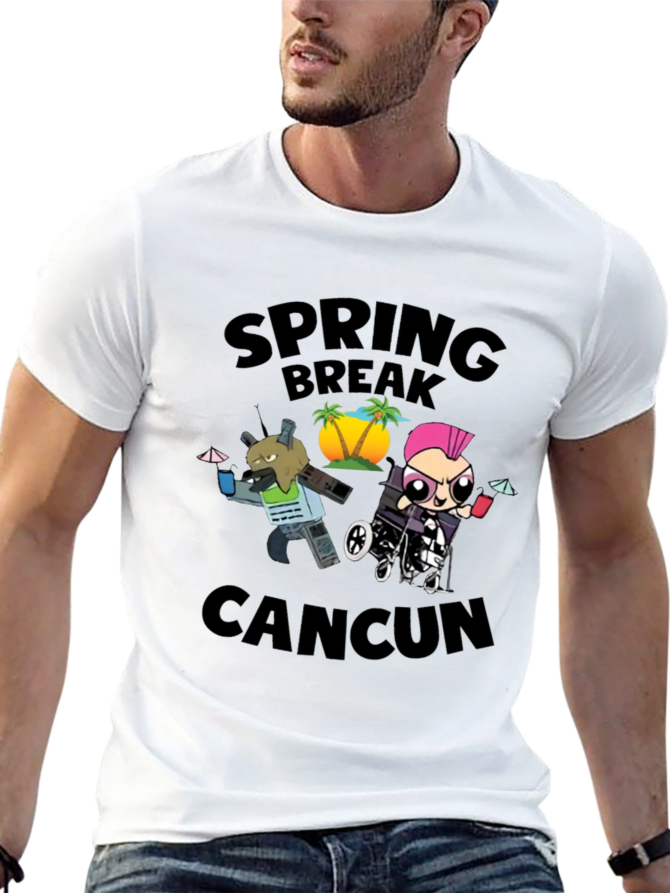 Black Spring Break Cancun Graphic Tee view 13