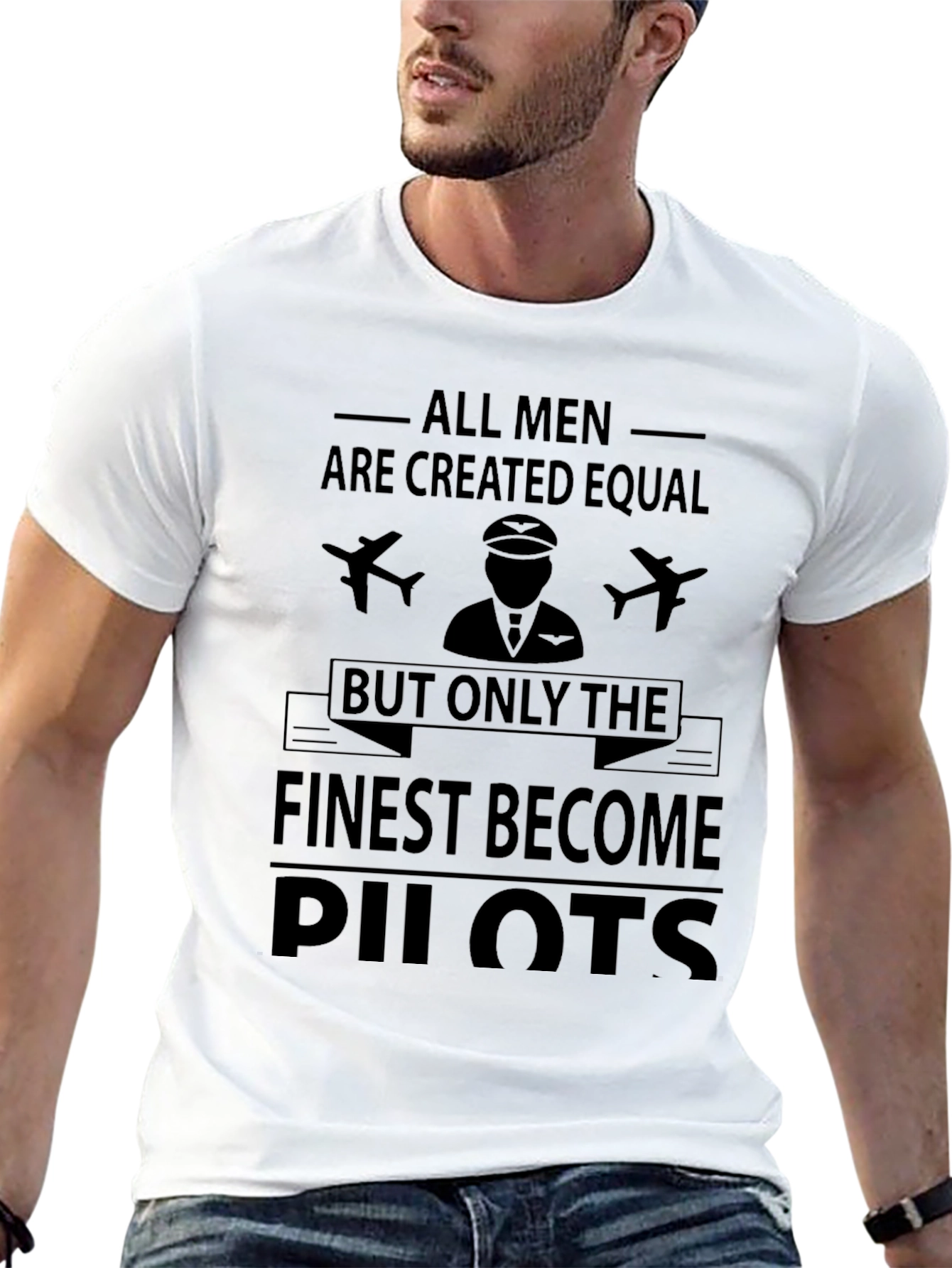 Black Finest Pilots T-Shirt - All Men Are Created Equal view 13