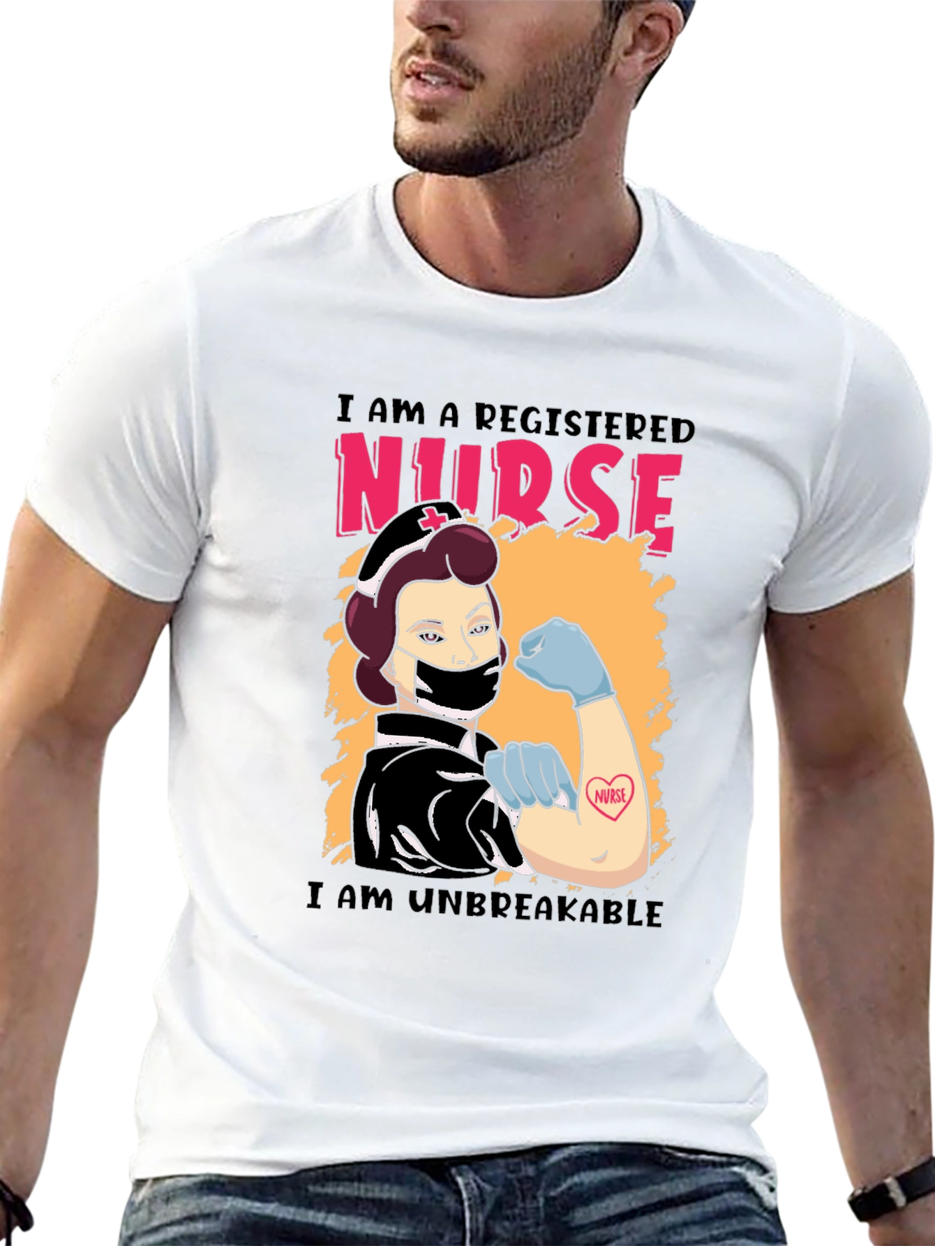 Black Registered Nurse Unbreakable Graphic T-Shirt view 13