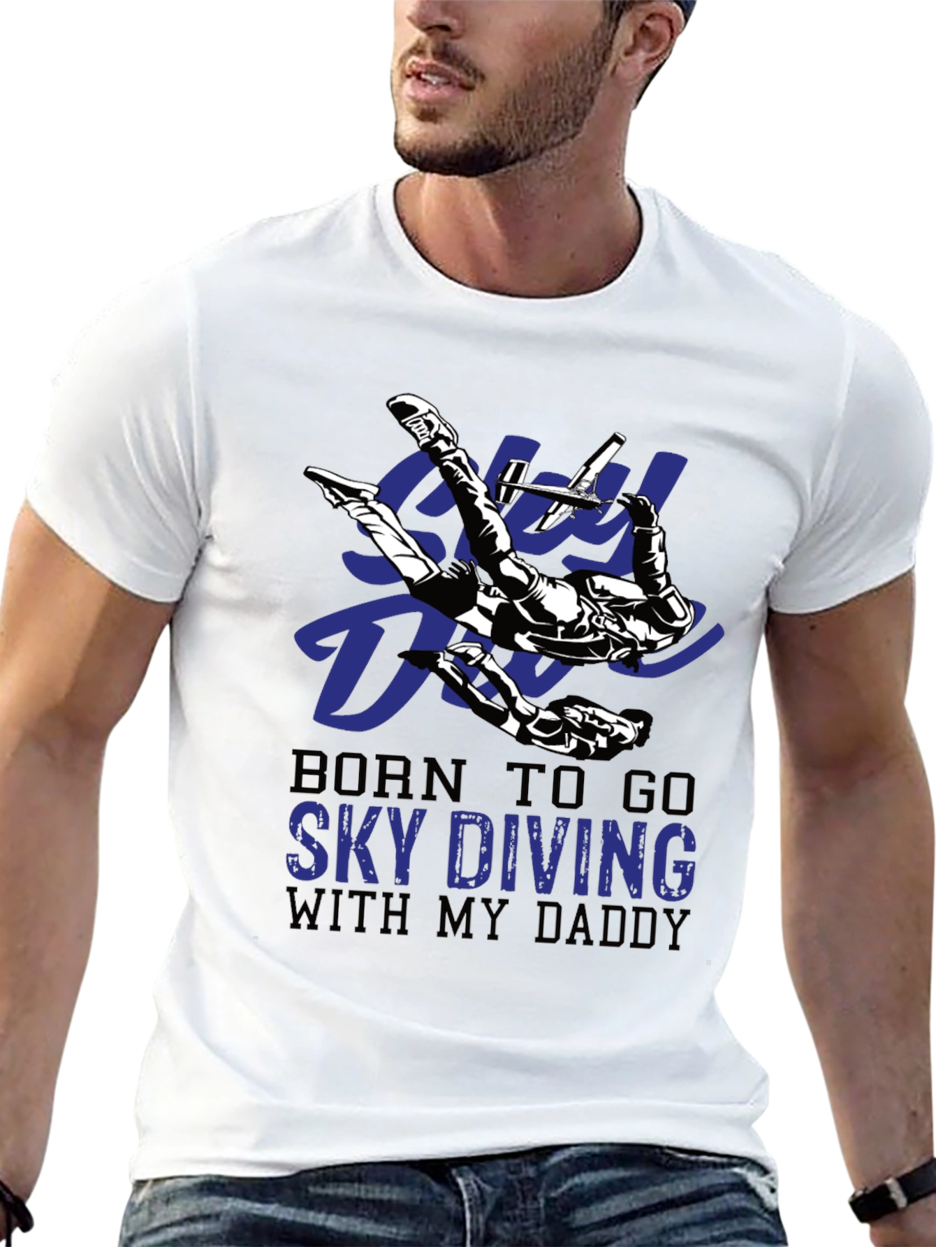 Black Skydiving Daddy T-Shirt | Born To Go Sky Diving view 13