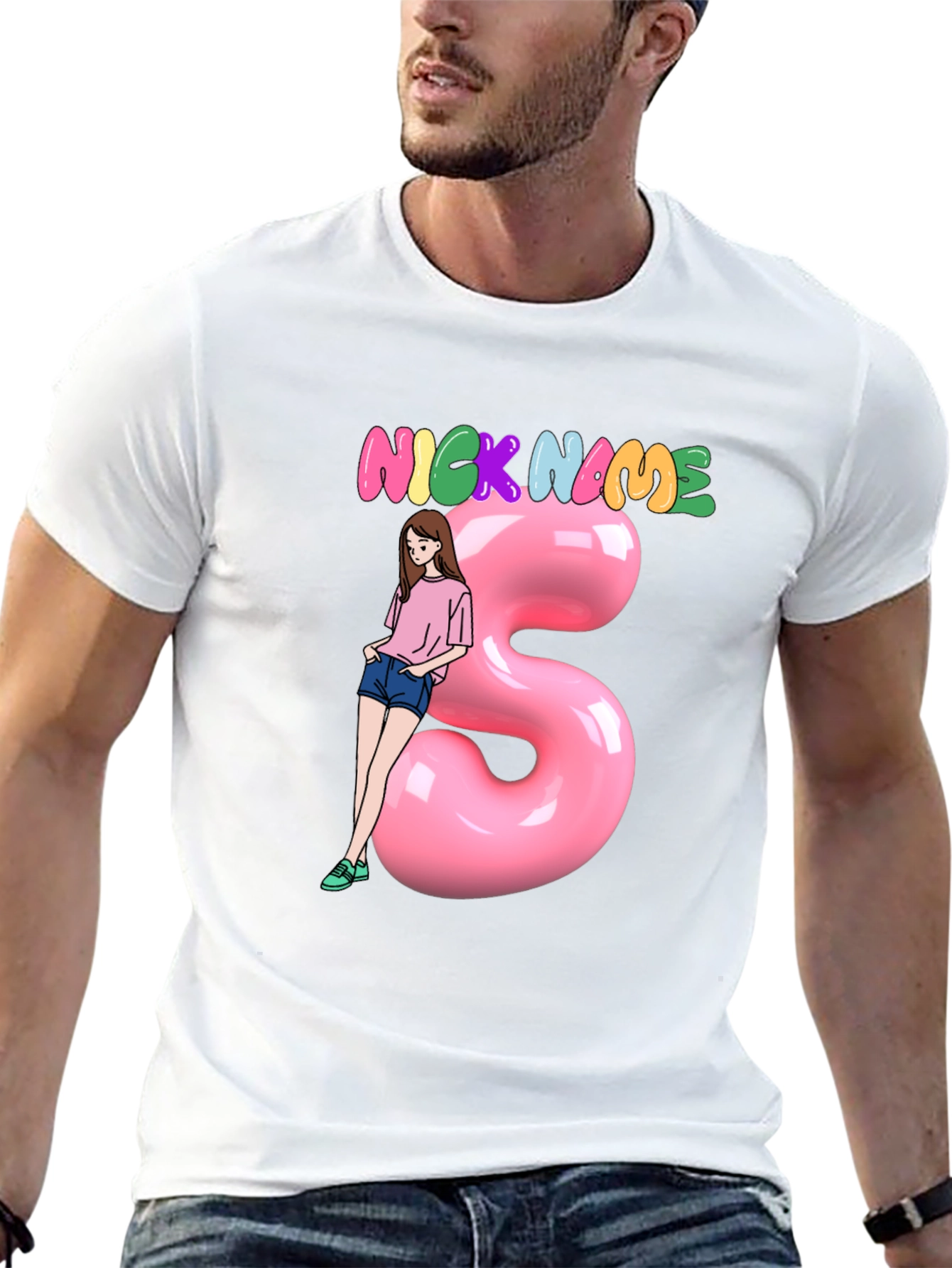 Black Nickname Girl Graphic T-Shirt - Unisex view 13