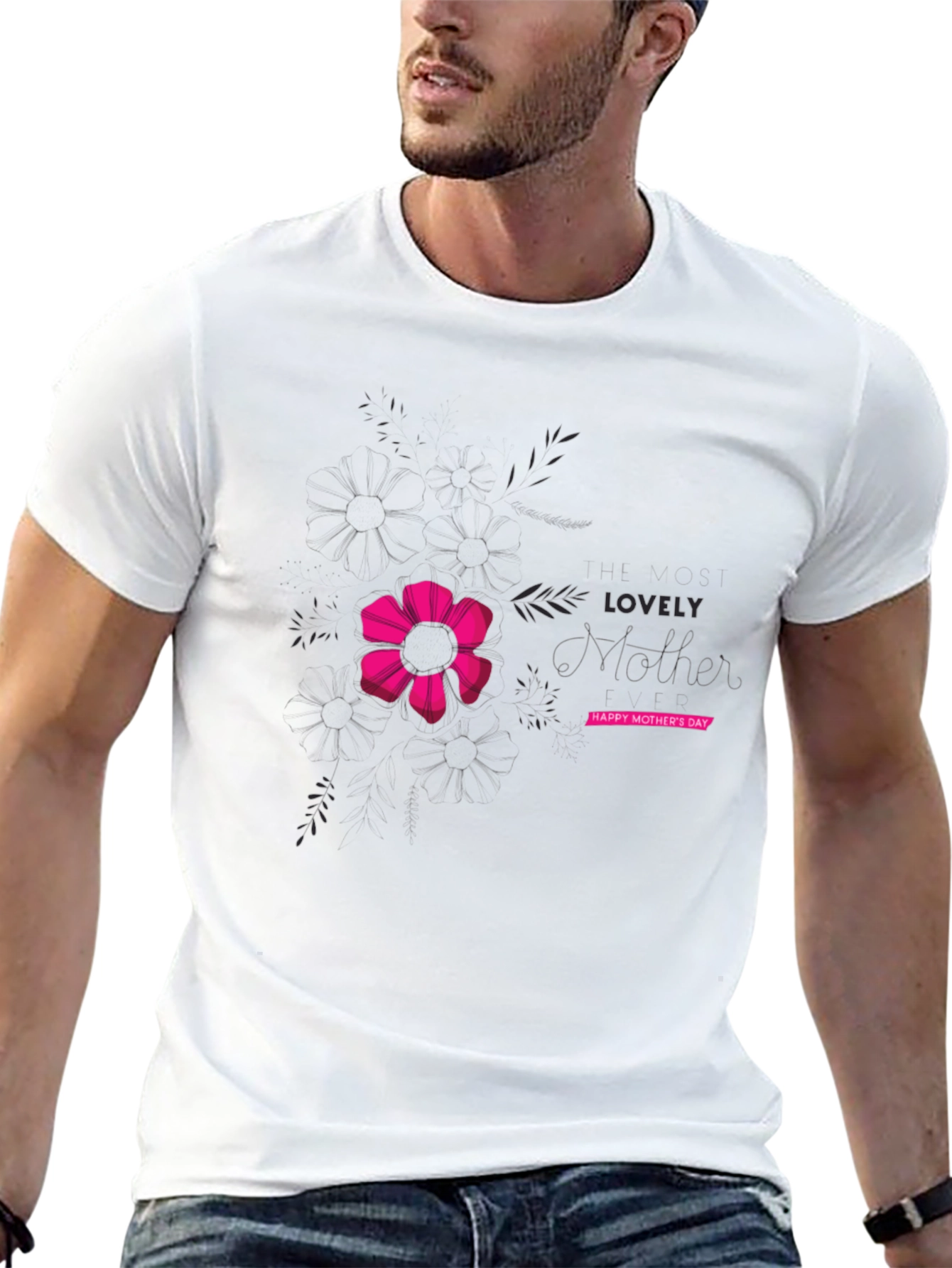 Black Lovely Mother's Day Black Graphic T-Shirt view 13
