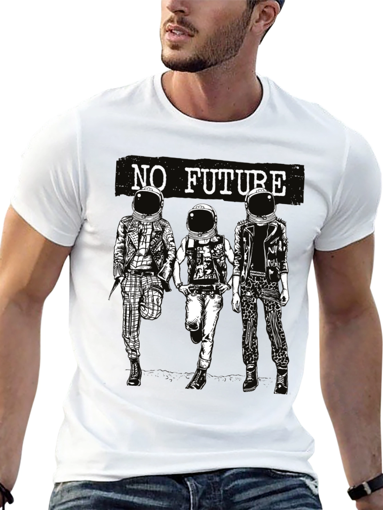 No Future Astronauts Black Graphic Tee - 13