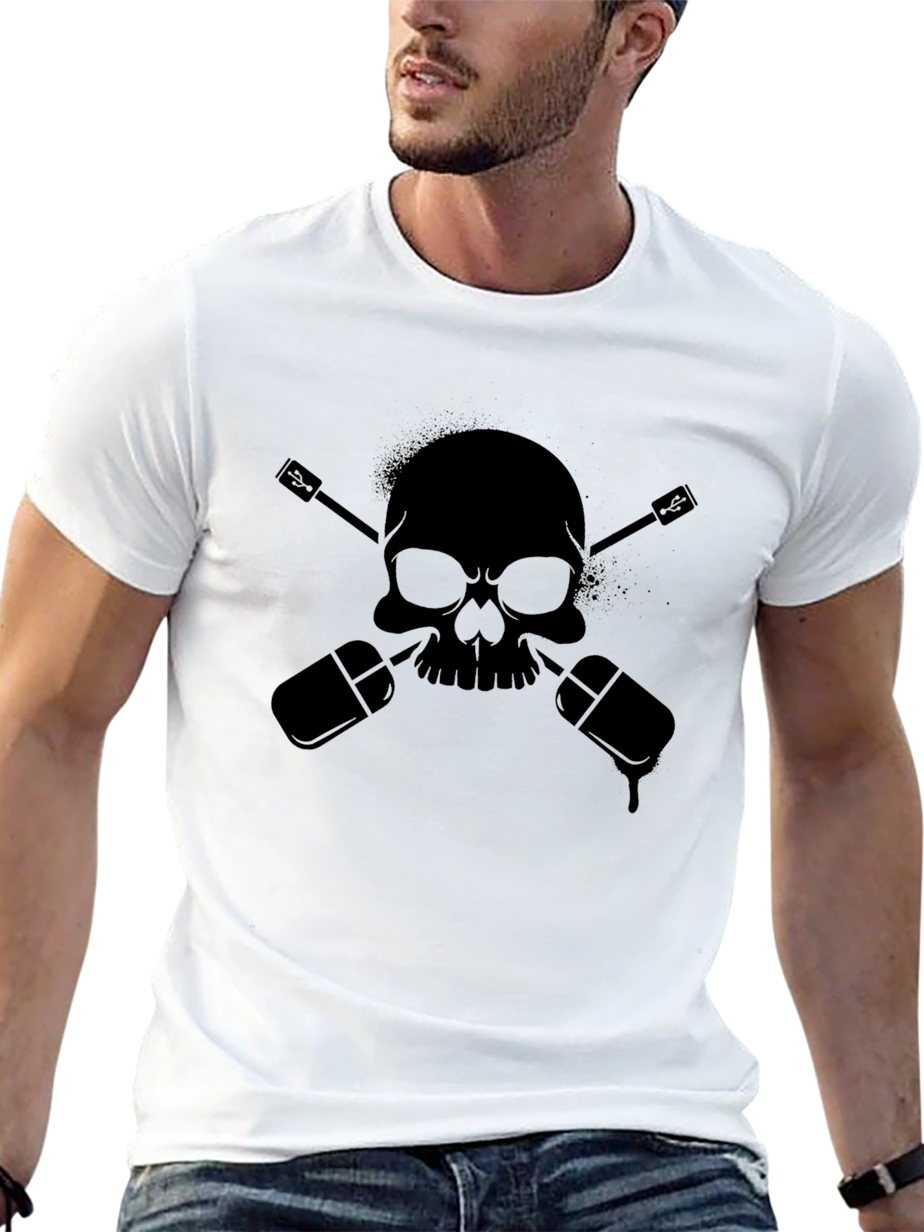 Black Skull & Mic Black T-Shirt view 13