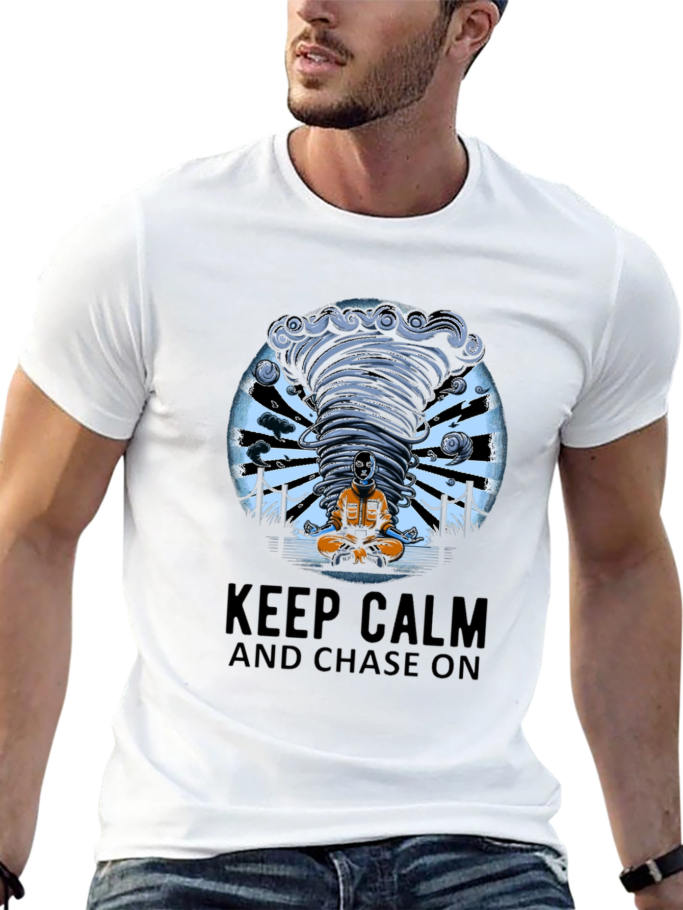 Black Keep Calm Tornado Chaser Graphic Tee view 13