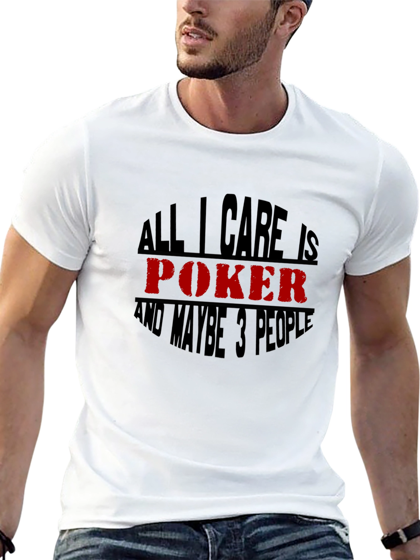 Black All I Care is Poker T-Shirt - Black view 13