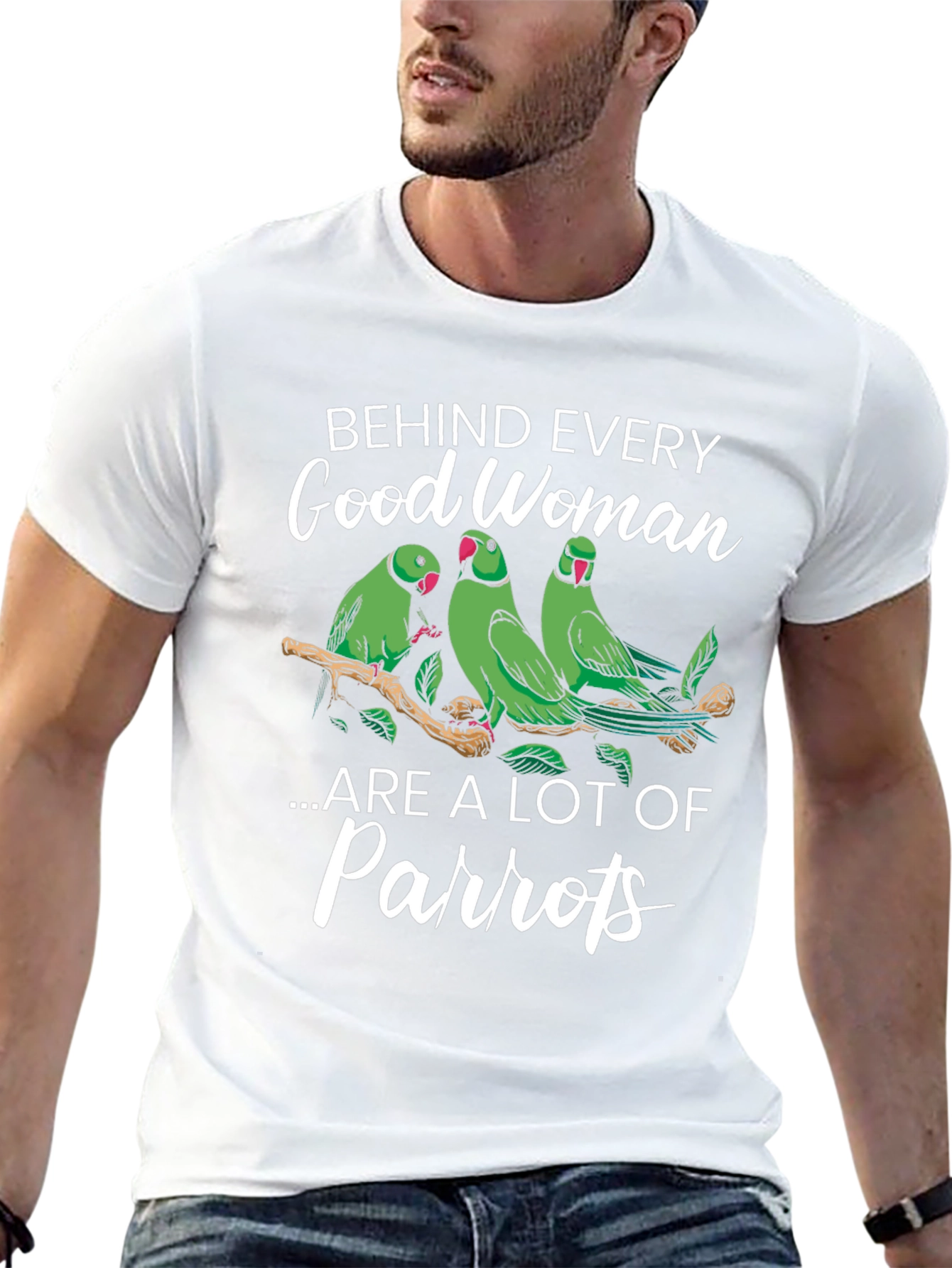 Black Good Woman & Parrot T-Shirt view 13