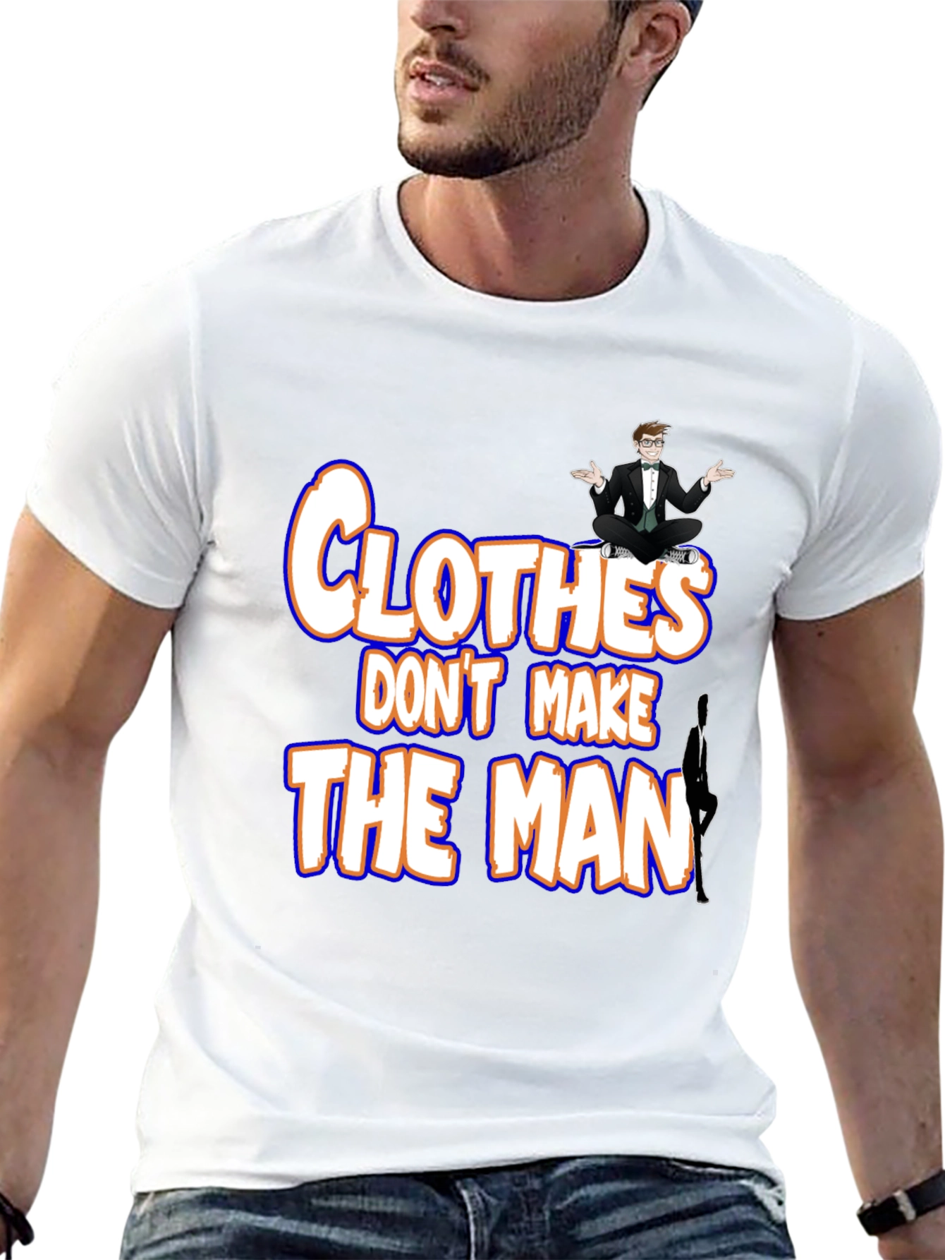 Black Clothes Don't Make the Man Graphic T-Shirt view 13