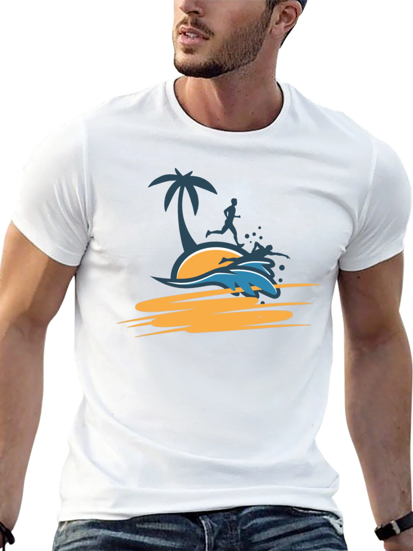Black Tropical Beach Run T-Shirt - Black view 13