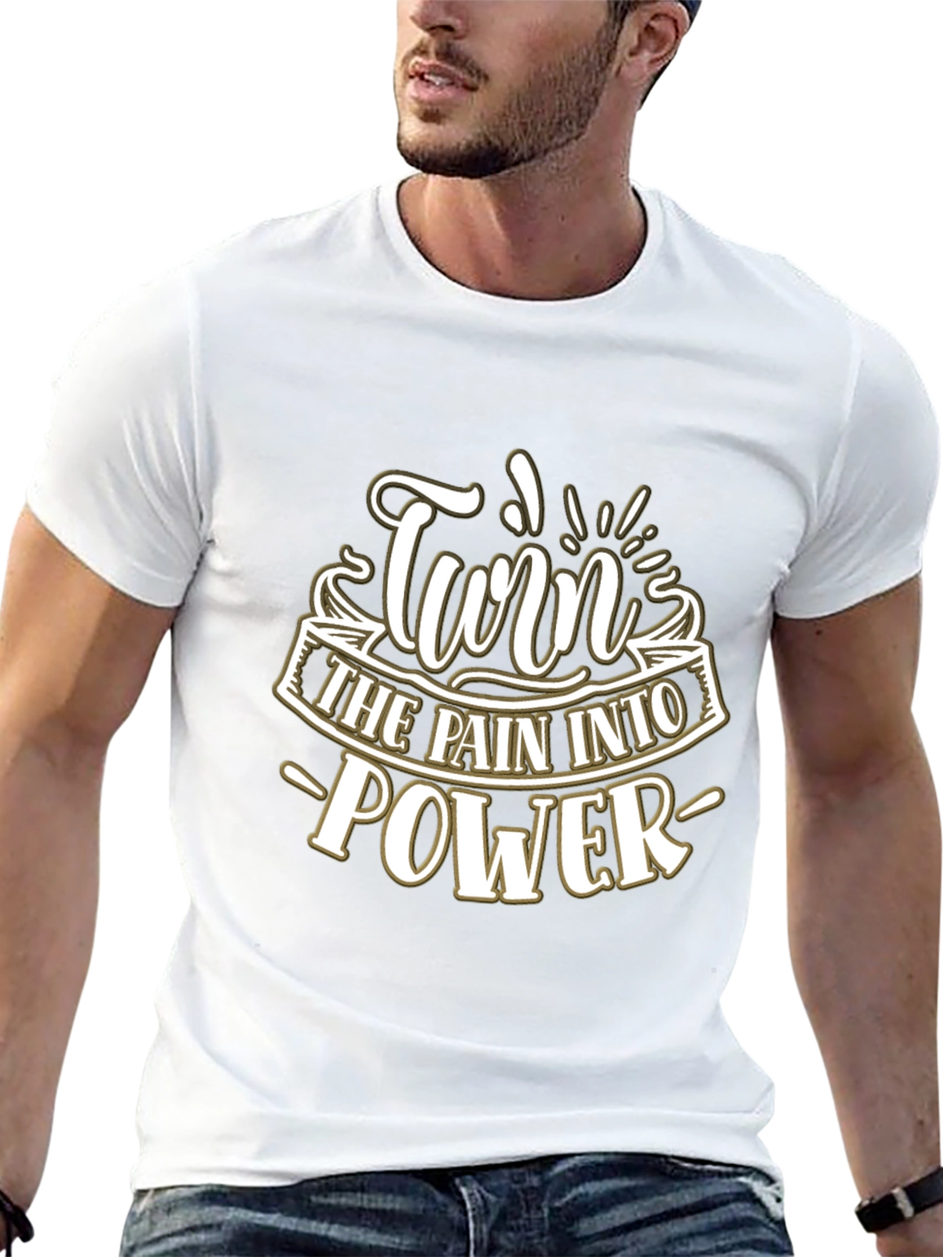 Black Turn Pain Into Power Graphic T-Shirt view 13