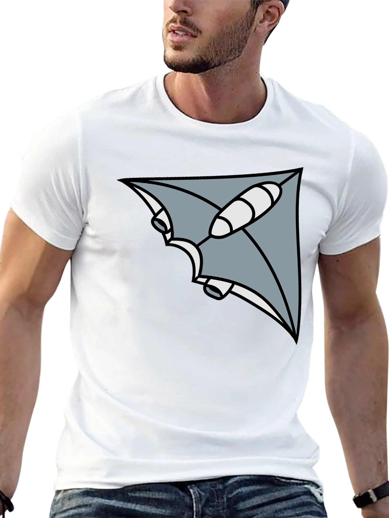 Black Geometric Ray Black T-Shirt view 13