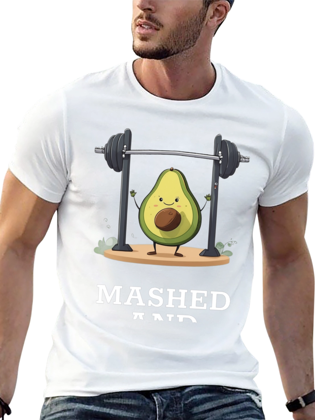Black Mashed and Ripped Avocado Gym T-Shirt view 13