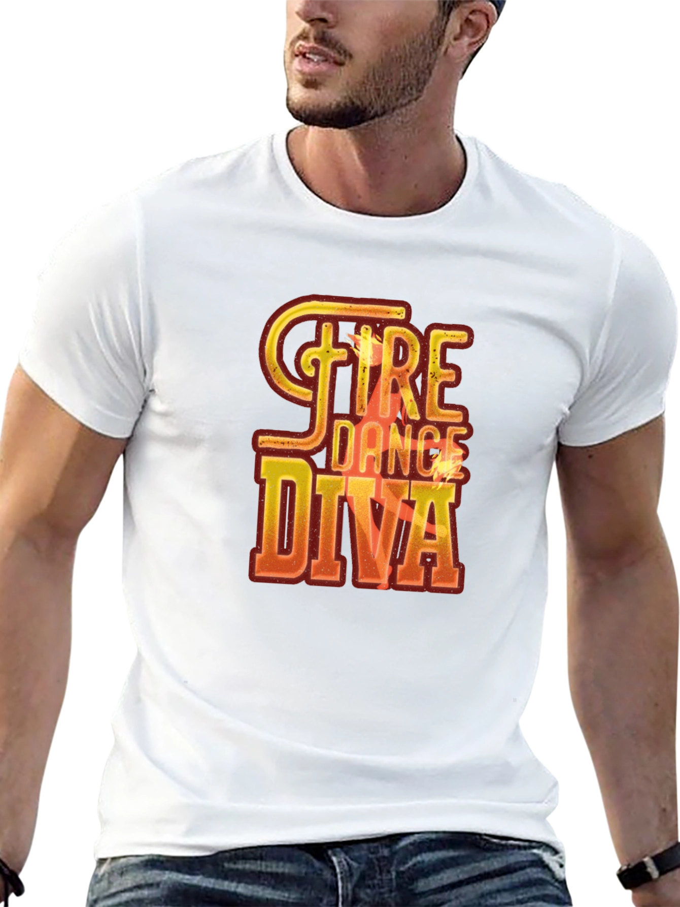 Black Fire Dance Diva Graphic Tee - Unique Design view 13