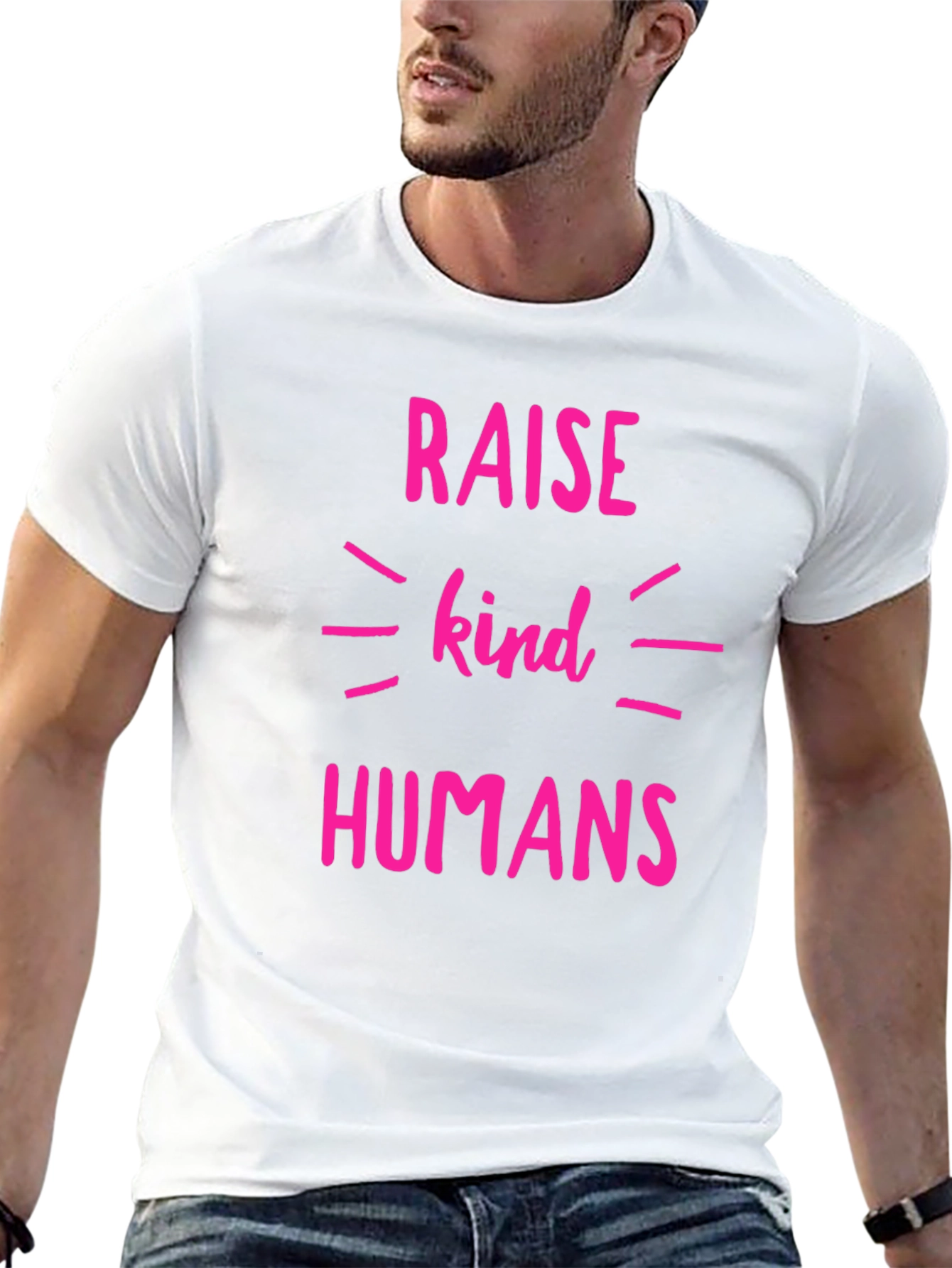 Black Raise Kind Humans T-Shirt - Black Crew Neck Tee view 13