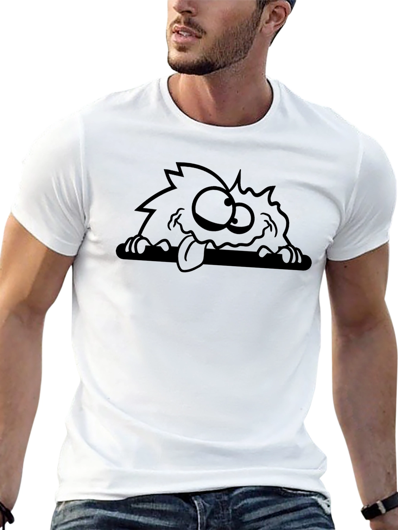 Black Monster Graphic Tee - Funny Creature Design view 13